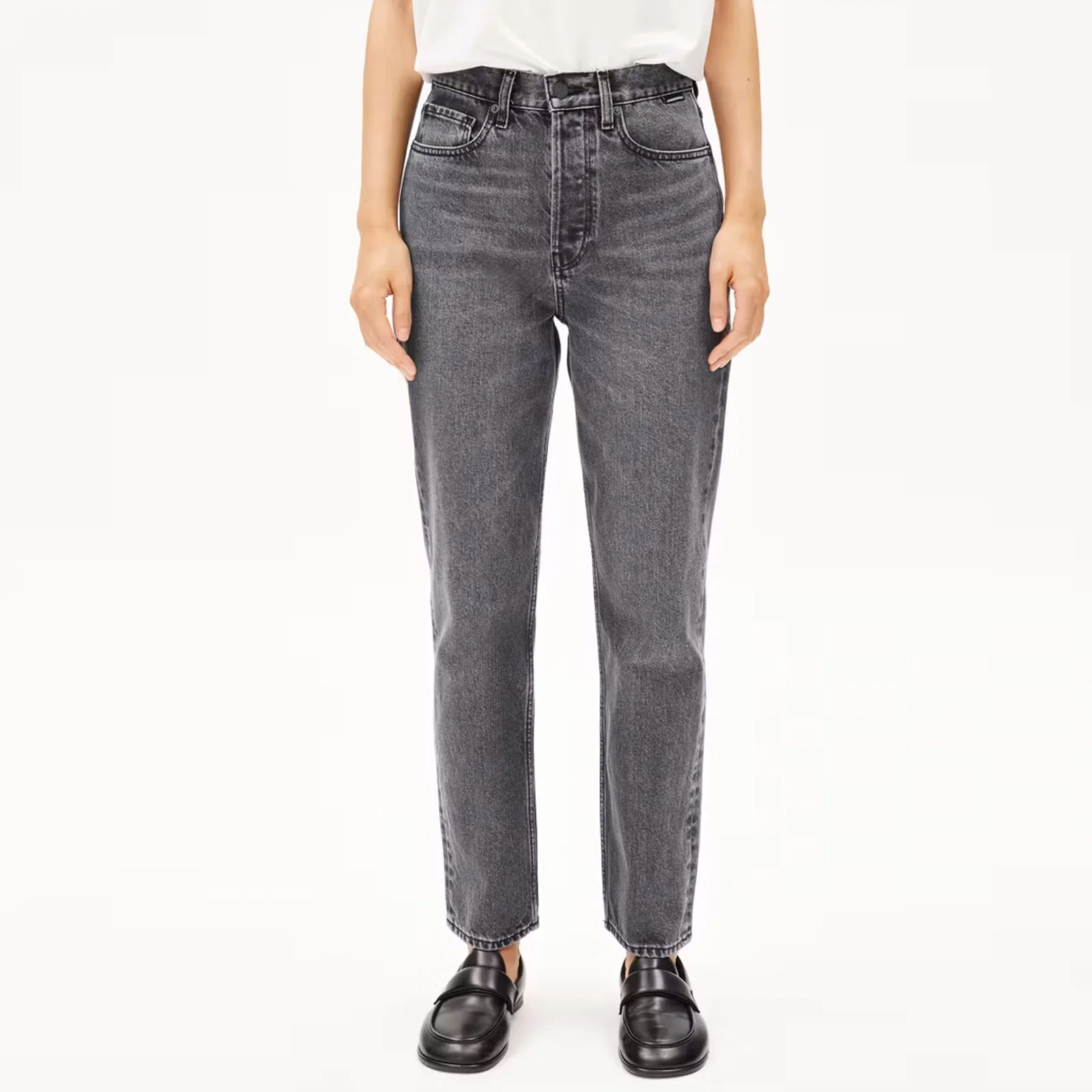 Aaikala High Waist Straight Jeans soft ash