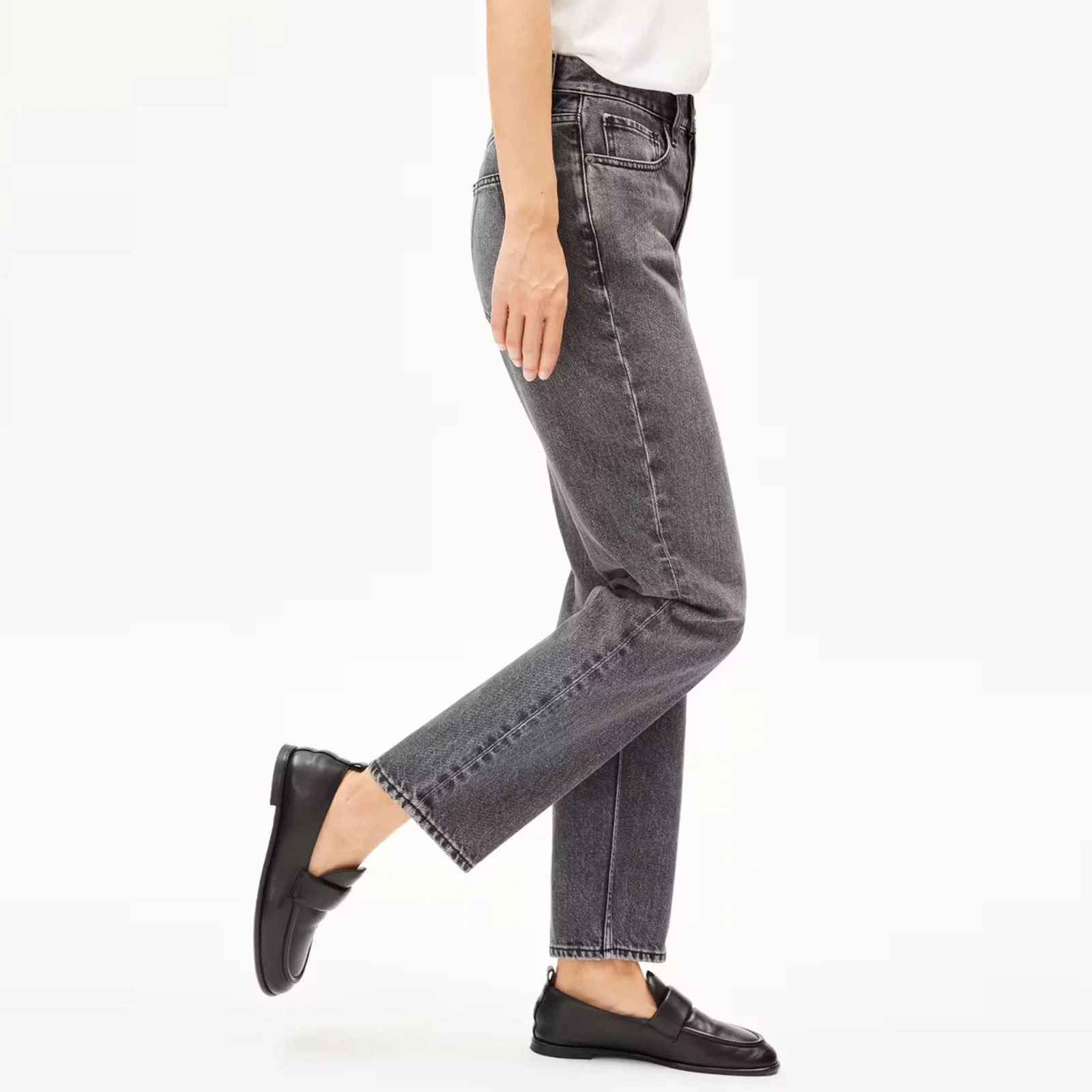 Aaikala High Waist Straight Jeans soft ash - Image 4