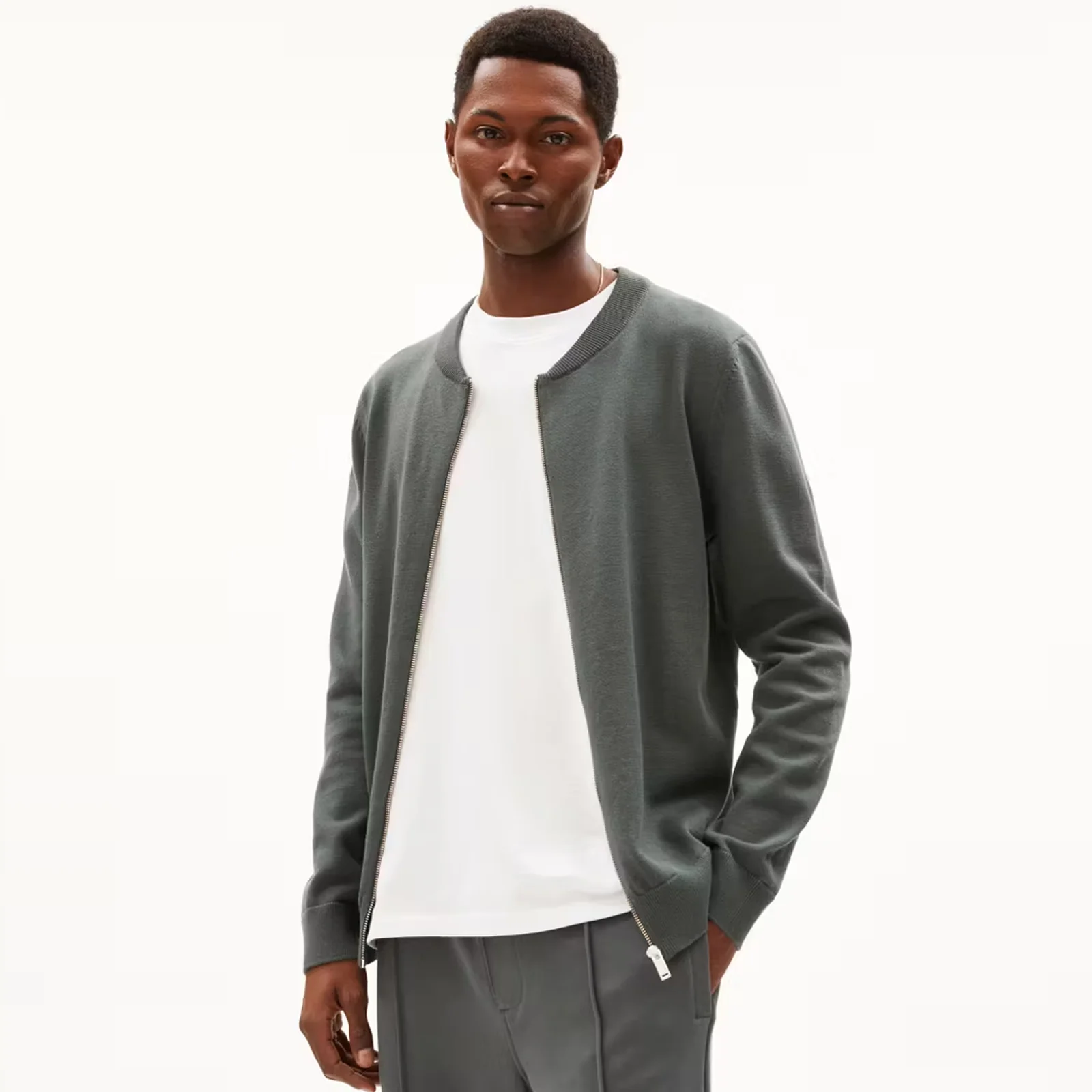 Agaamon Zip Cardigan space steel - Image 2