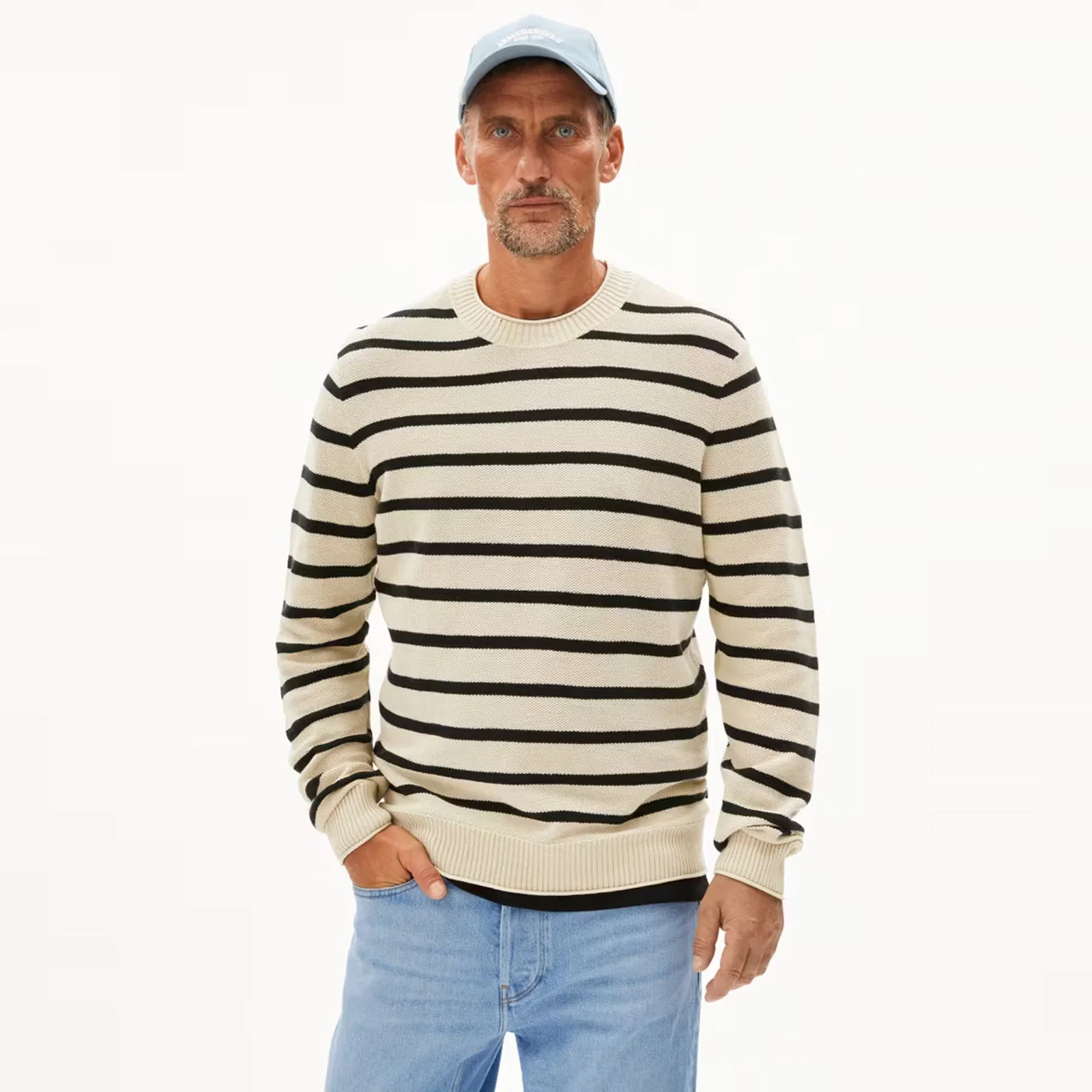Ajaani Lino Stripes Jumper raw white/black