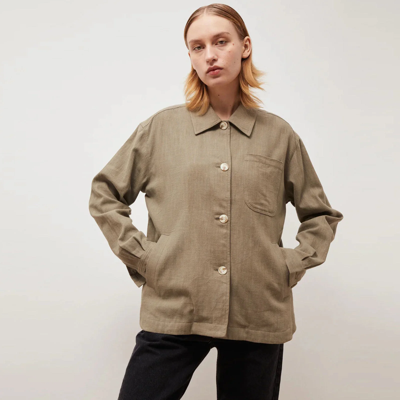 Ally Linen Shirt light moss - Image 2