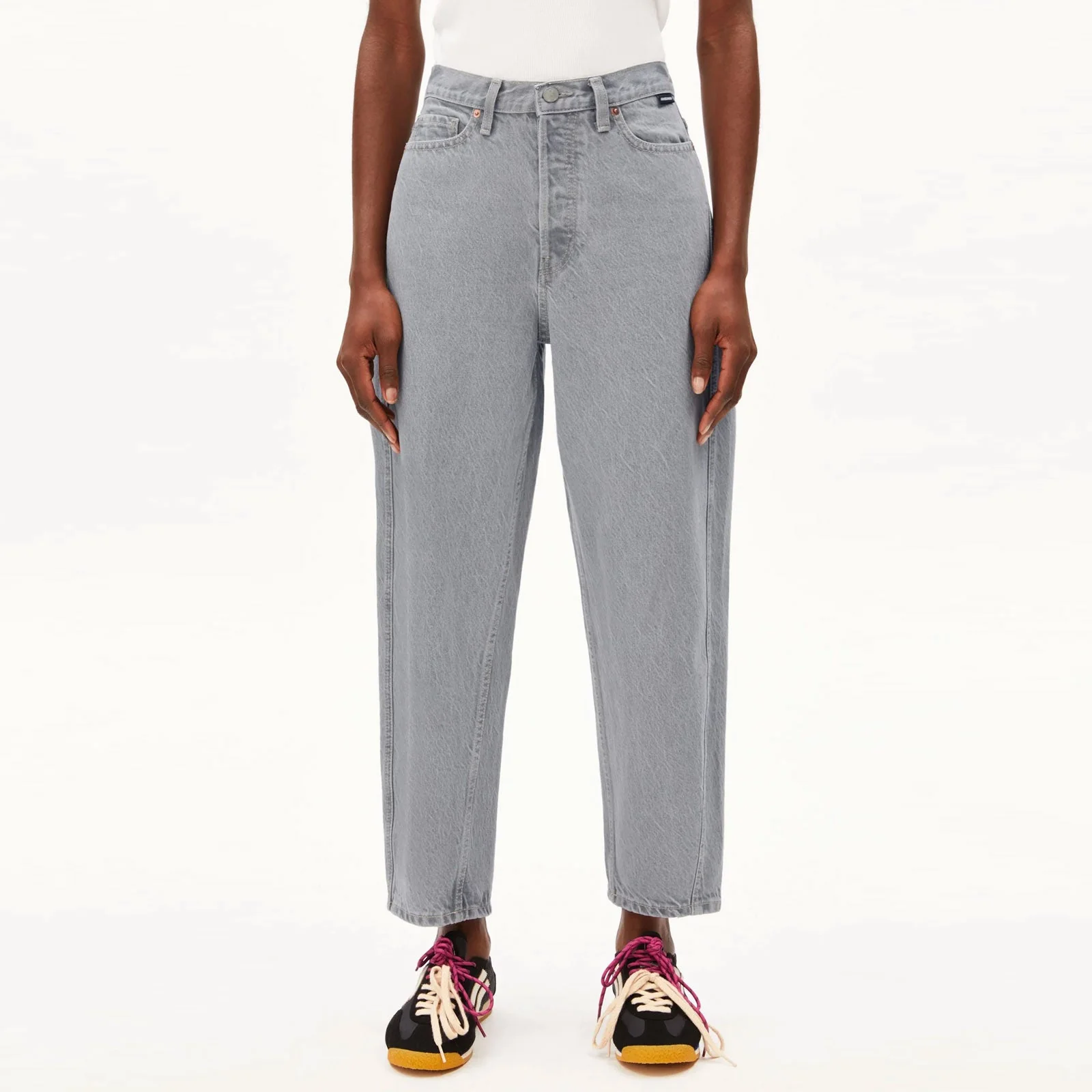 Baarly Barrel Jean High Waist Loose Fit grey