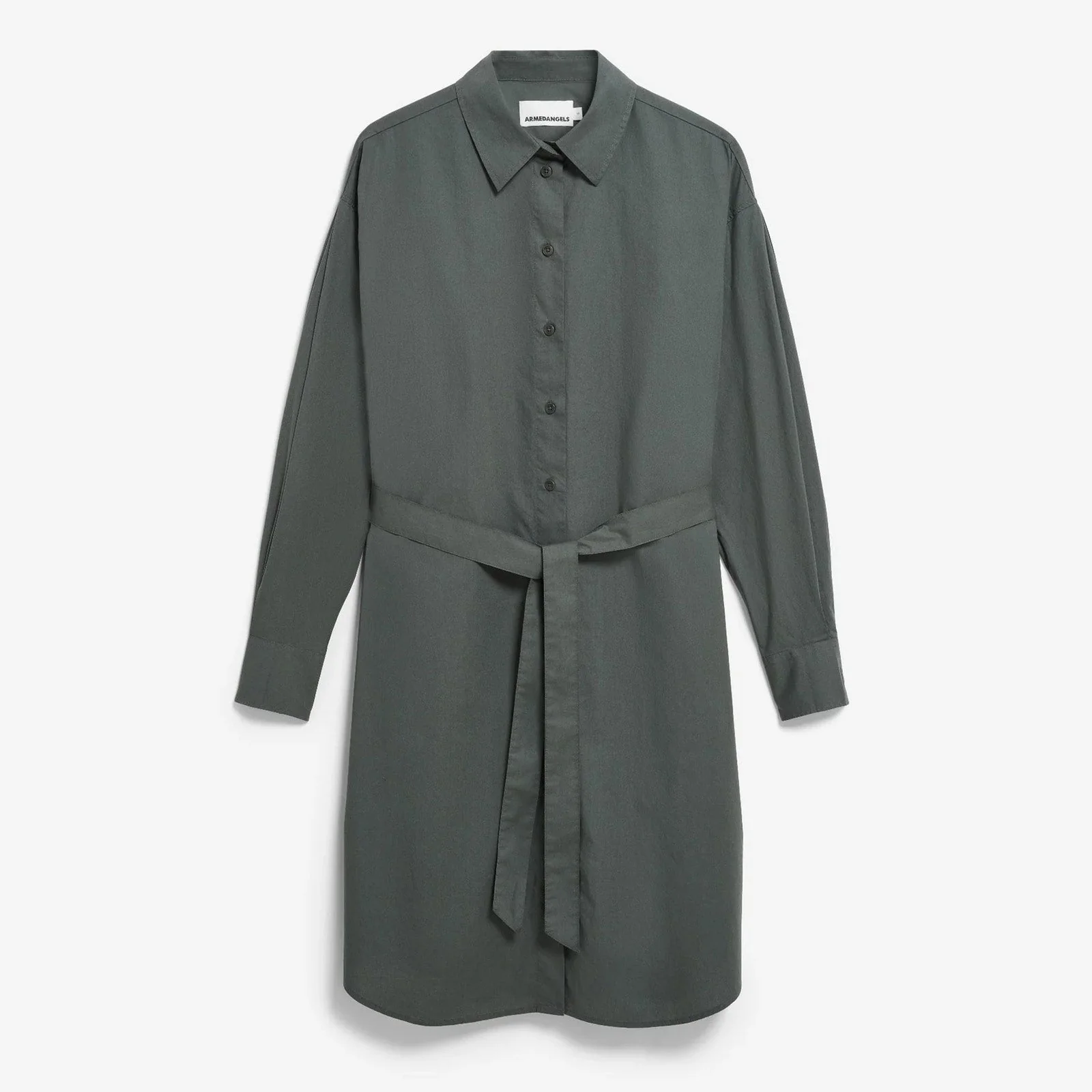 Barrel Sleeve Poplin Dress space steel - Image 4
