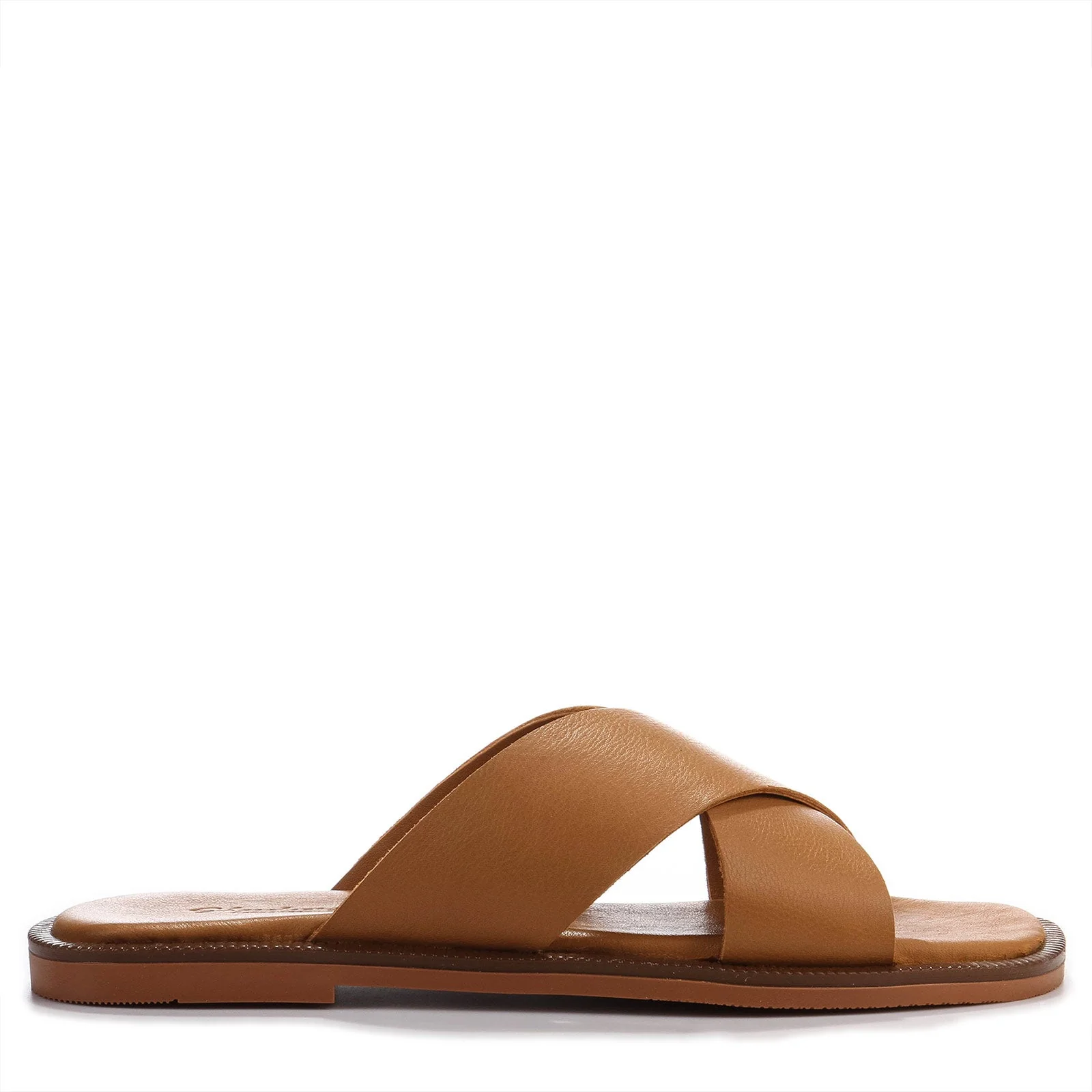Bionn Leather Sliders cognac
