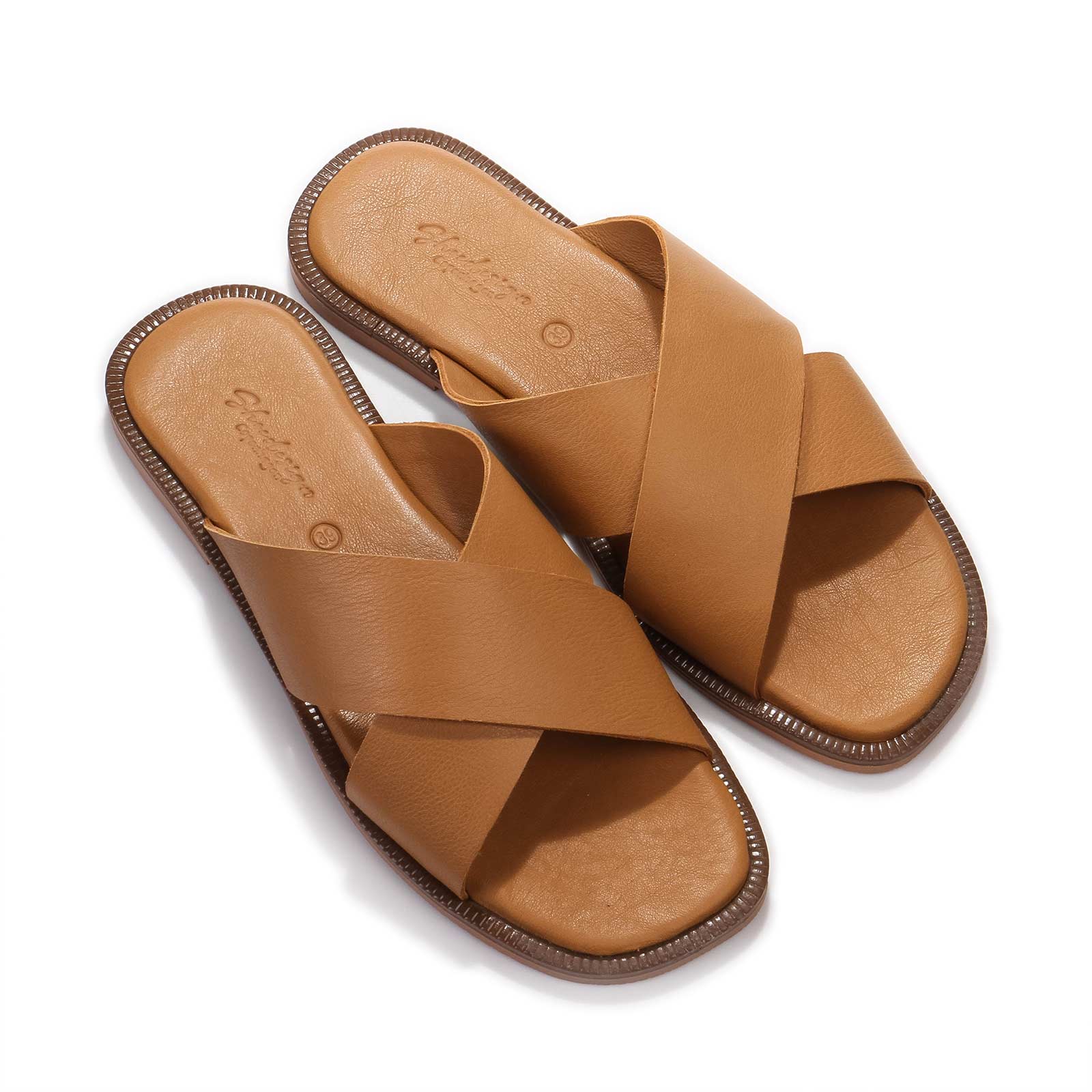 Bionn Leather Sliders cognac - Image 4
