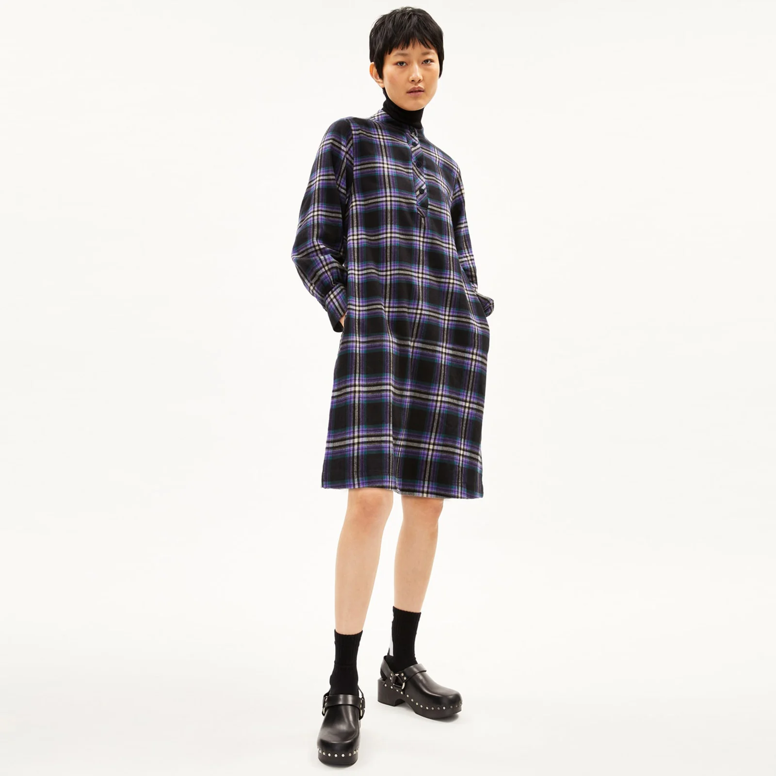 Charlinaa Check Dress purple stone - Image 3
