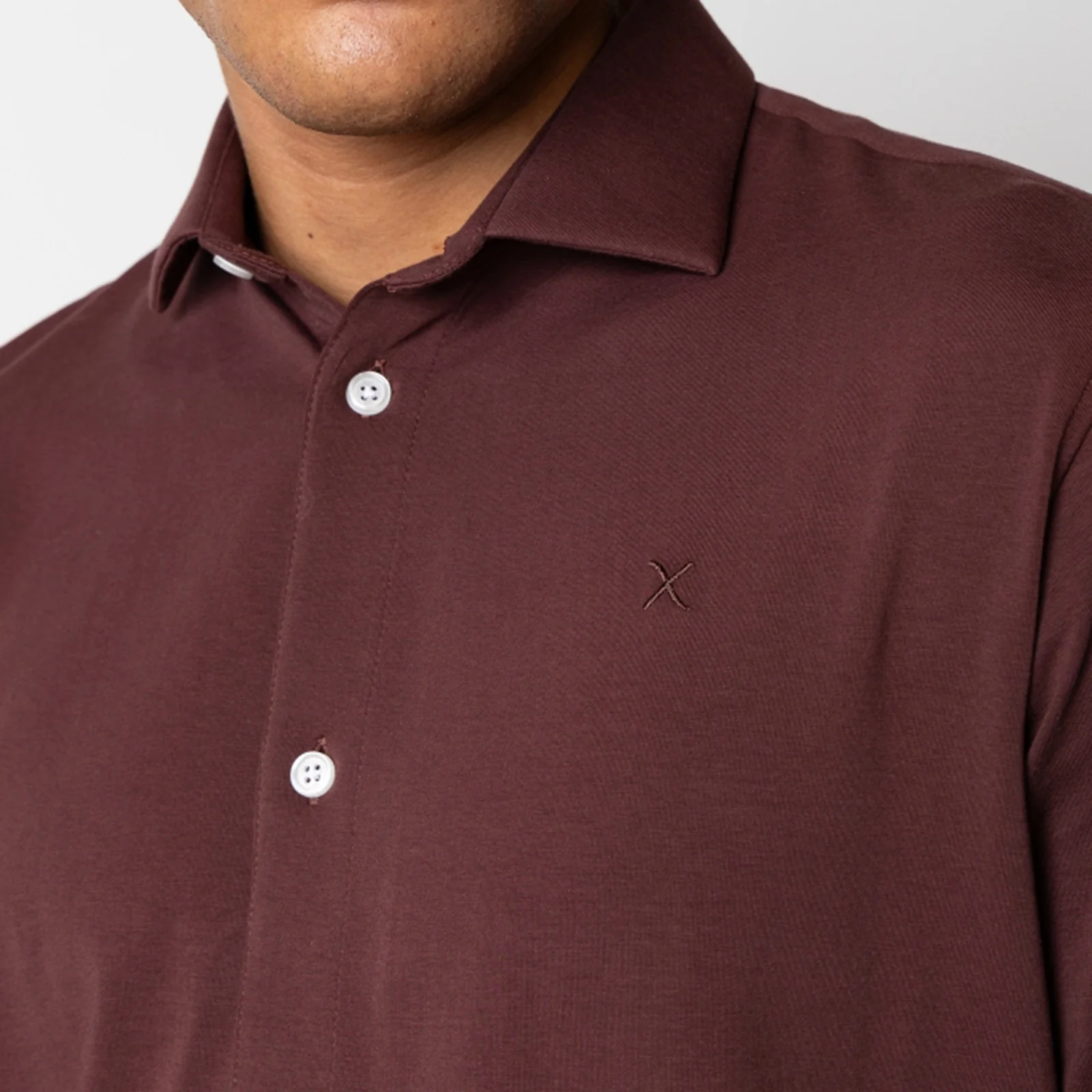 Clean Formal Stretch Shirt dark plum - Image 4