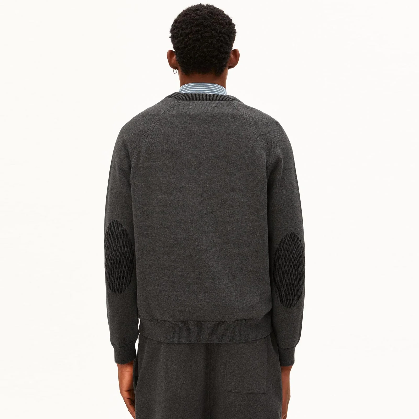 Cotton Knit Sweater mid silver melange-black - Image 2