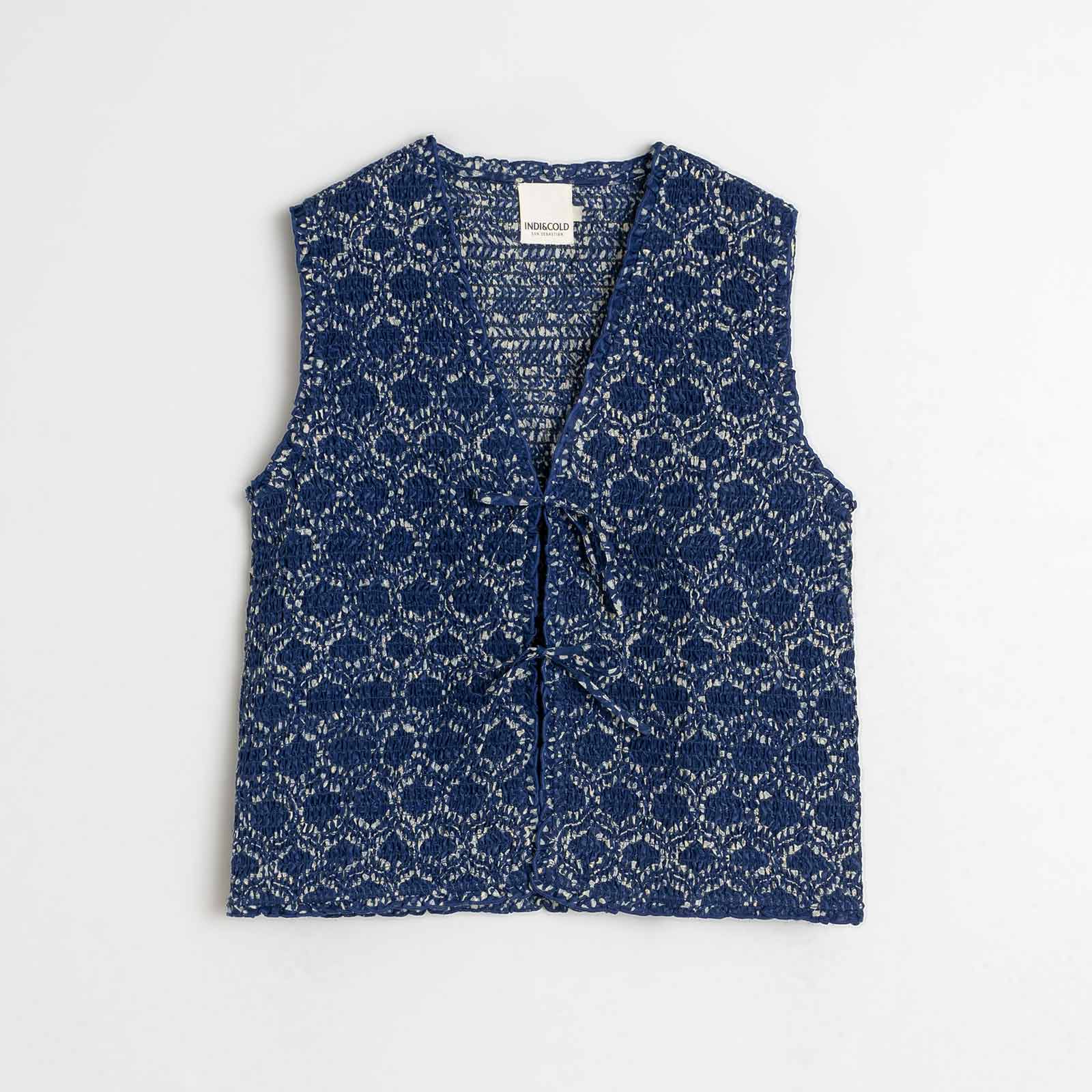 Crinkle Lace Vest indigo - Image 4