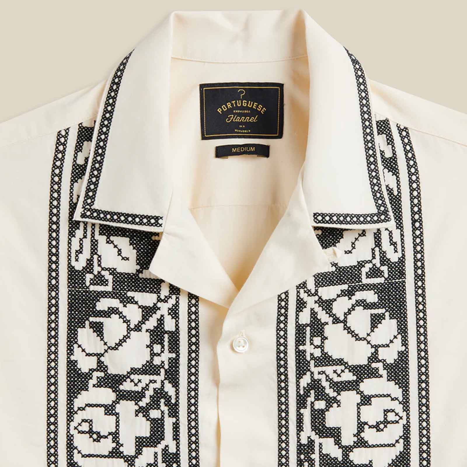 Cross Stitch S/S Shirt ecru - Image 2