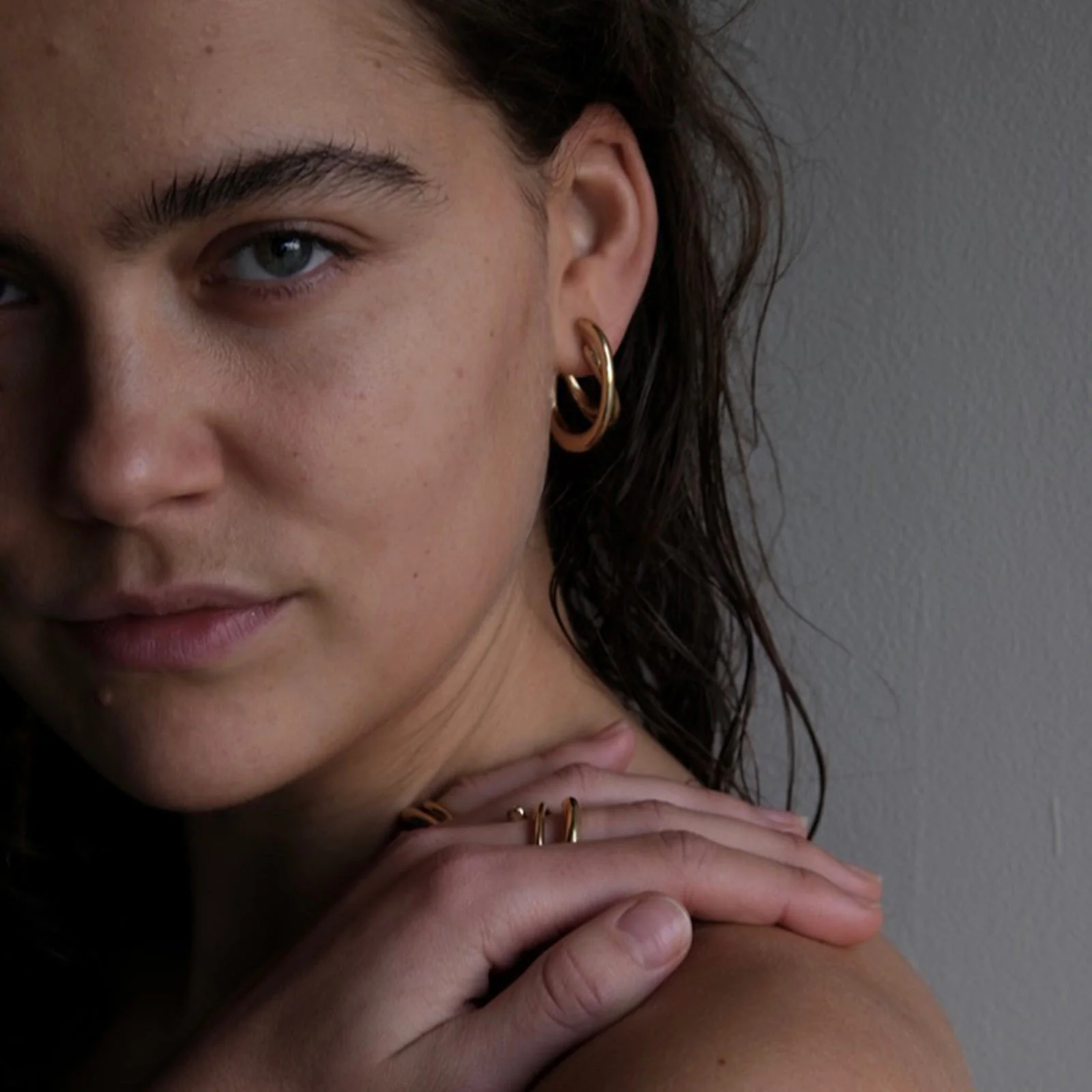Cutted Earrings gold - Image 3