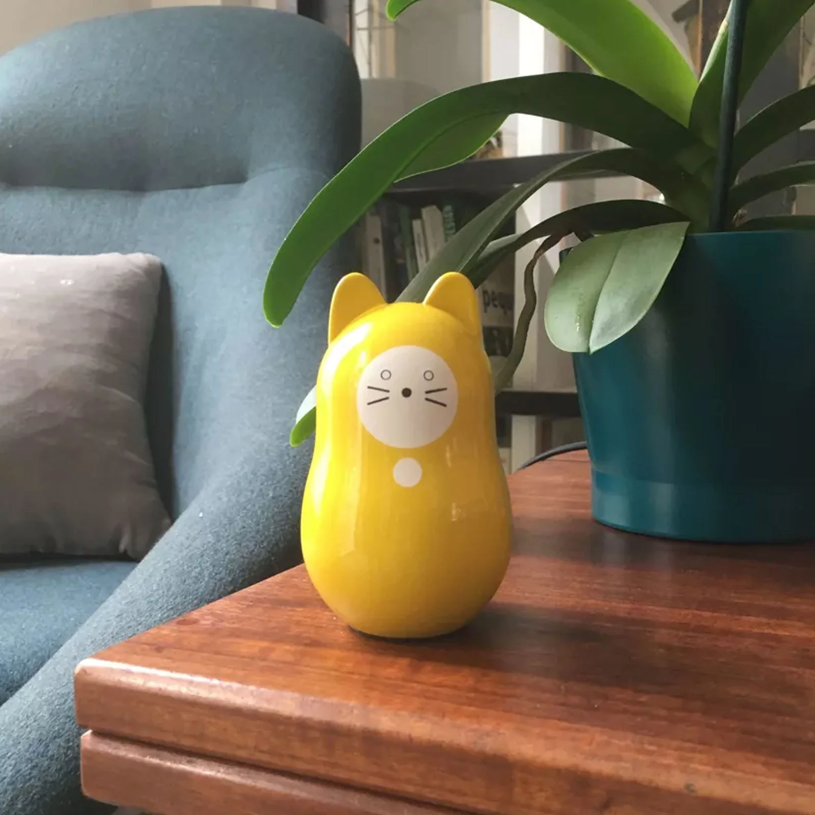 Daruma-Neko dinero del bueno (amarillo)