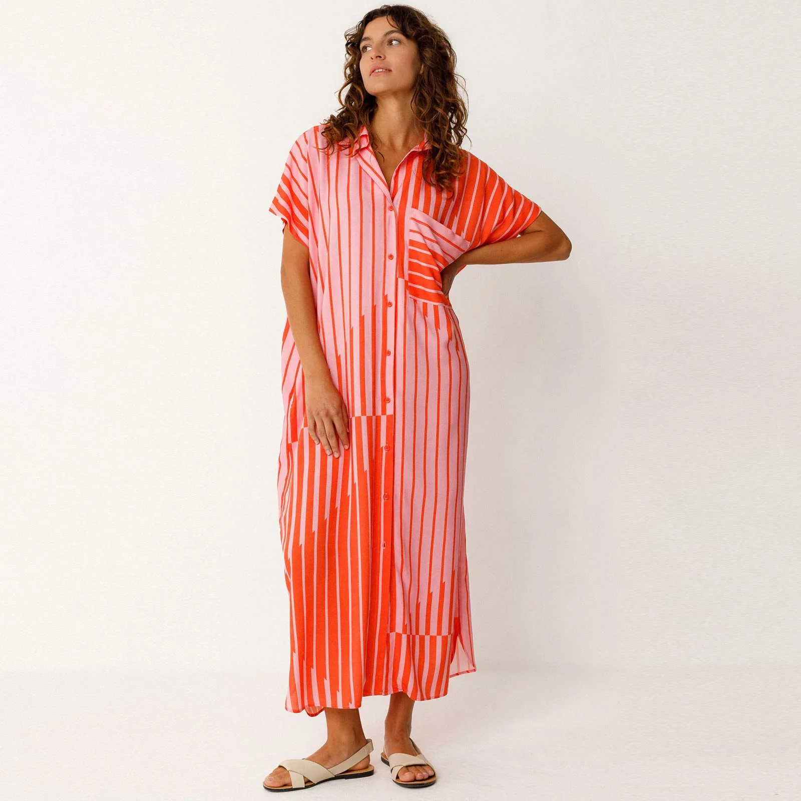 Delia Dress red stripes - Image 3