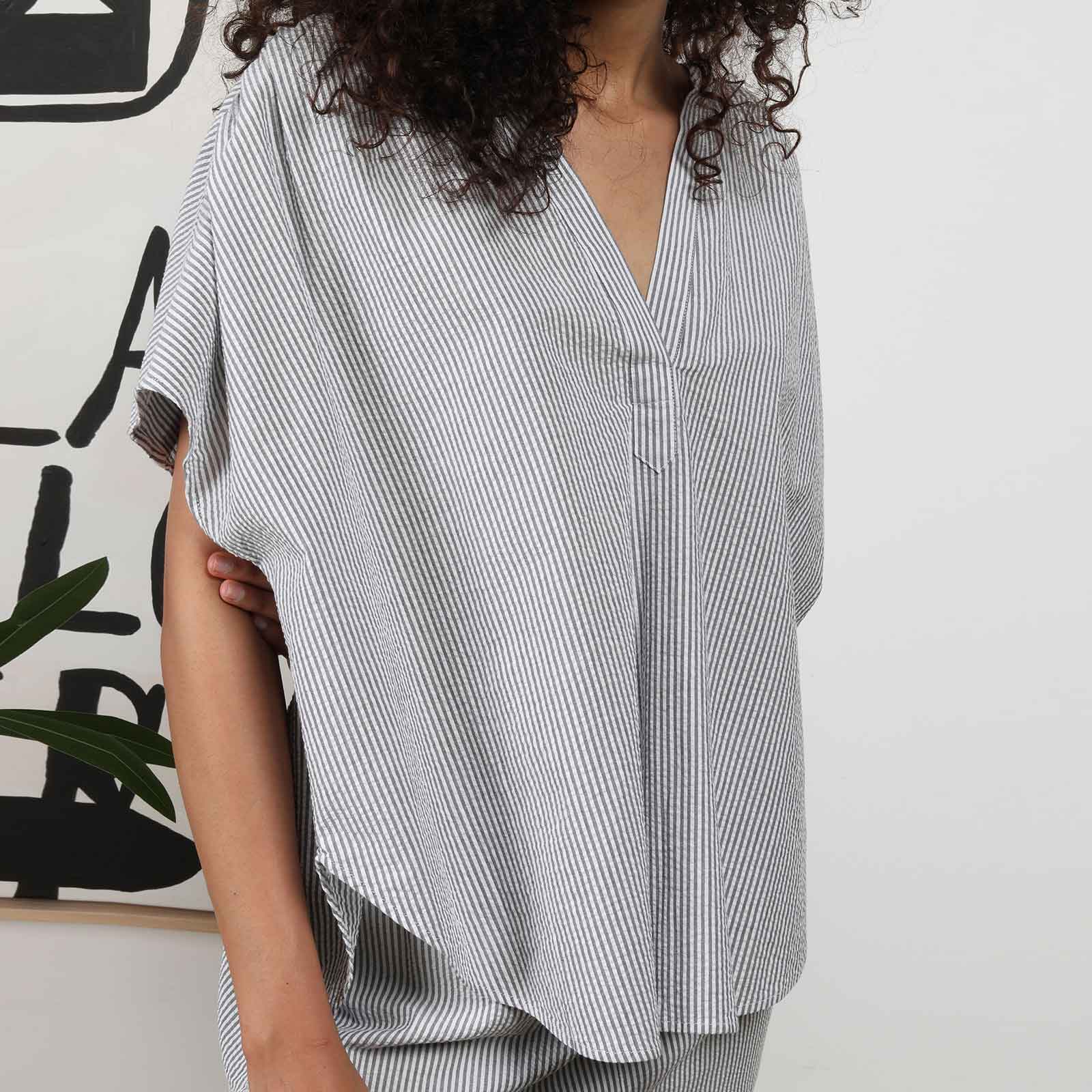 Eileen Short Sleeve Blouse navy blue - Image 4