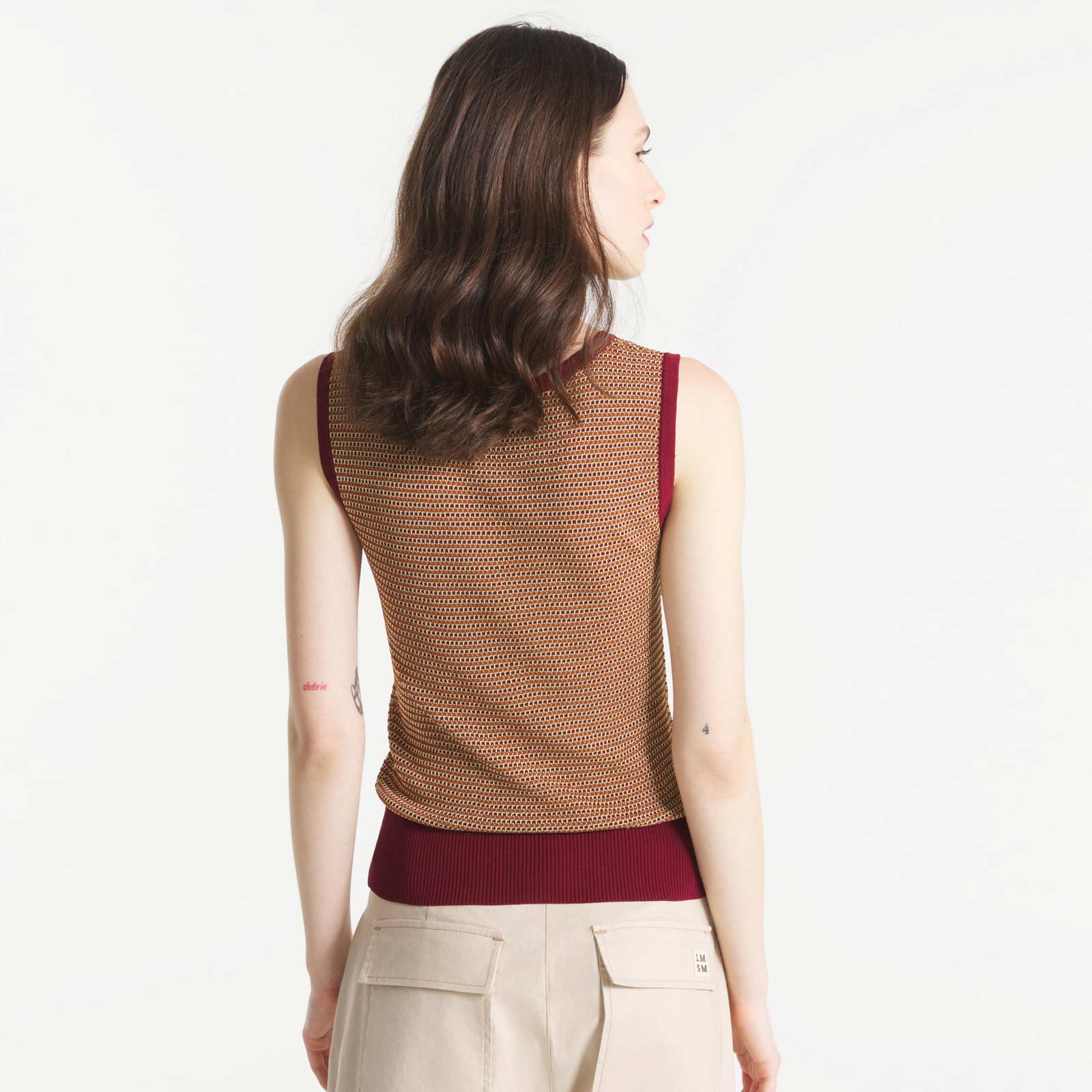 Giorgia Jacquard Vest burgundy - Image 2