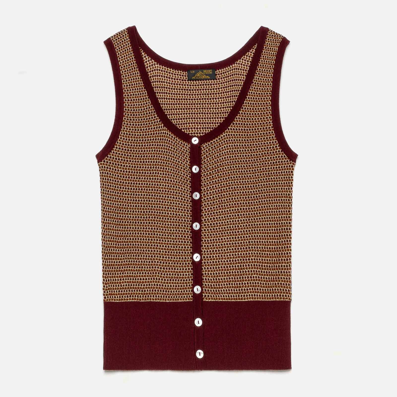 Giorgia Jacquard Vest burgundy - Image 3