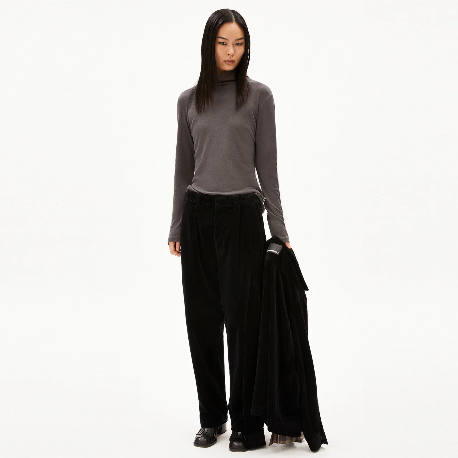 Graziliaa Wool Blend Longsleeve iron cast - Image 2