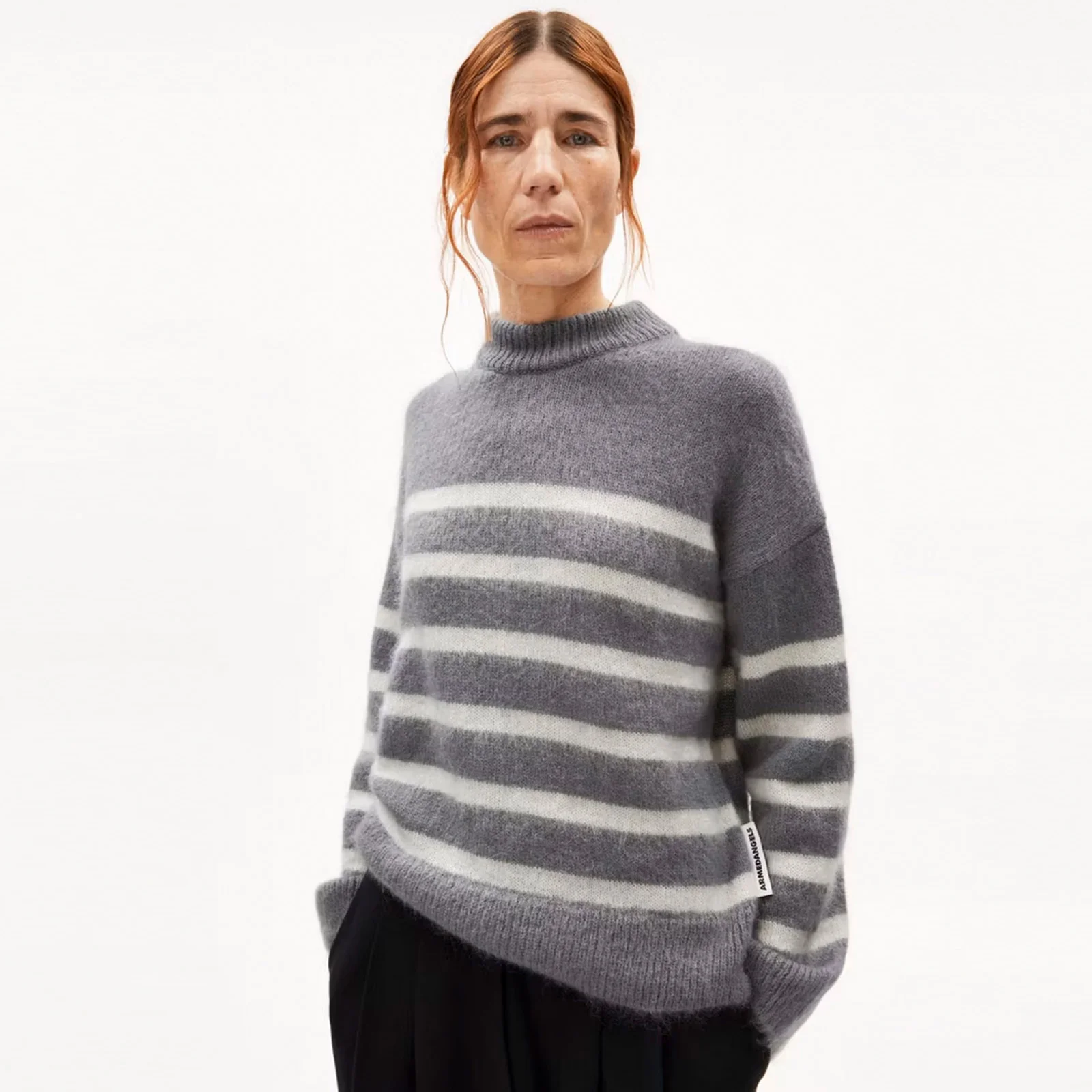 Gwyneiraa Stripes Jumper iron cast-oatmilk - Image 2