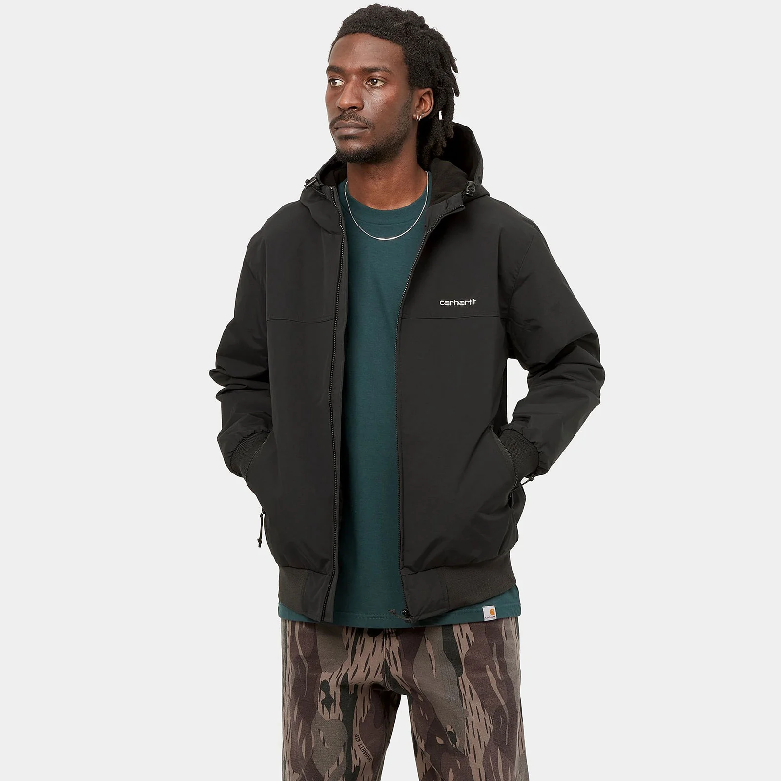 Hooded Sail Jacket Black/White - Image 2