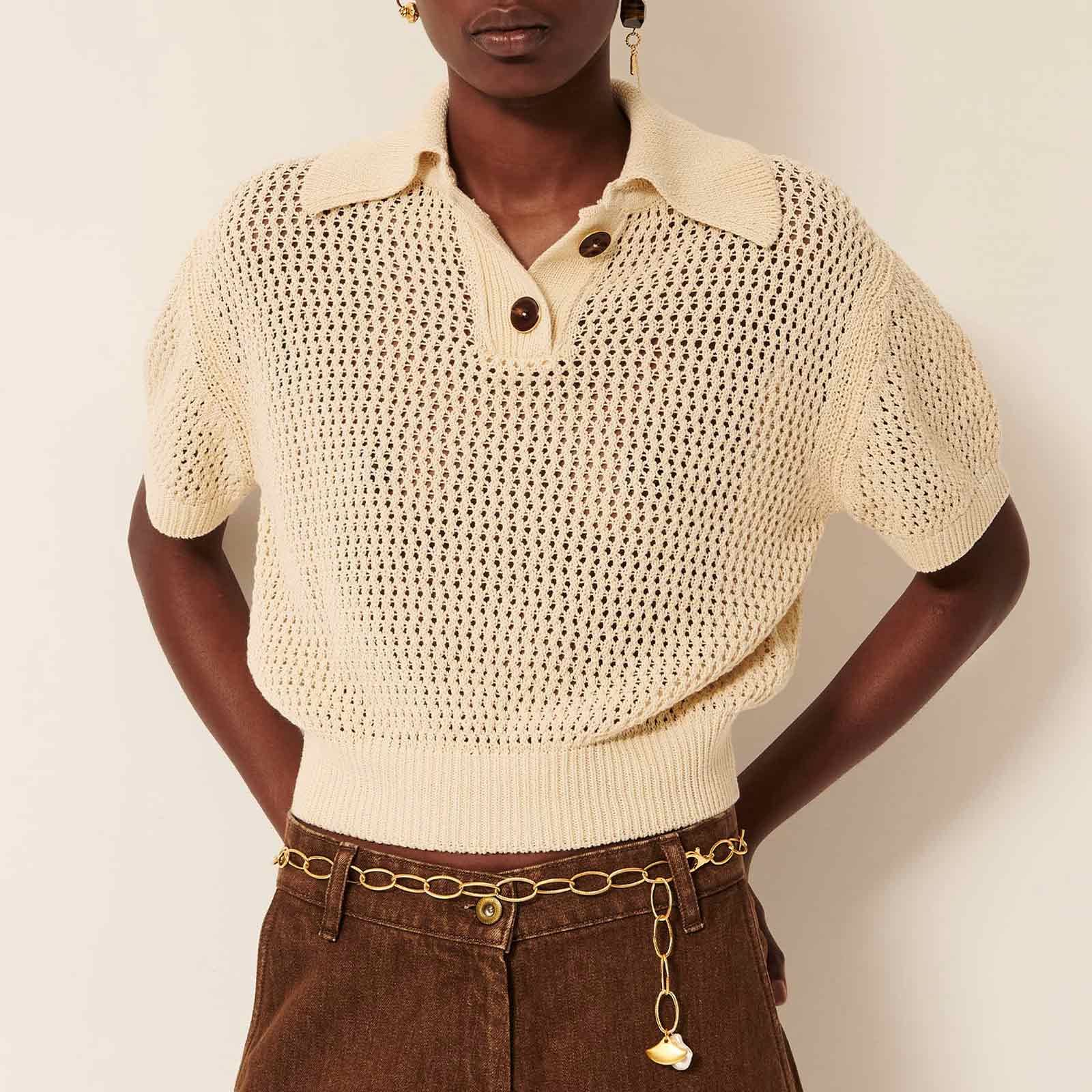 Horizonte SS Polo Jumper sand