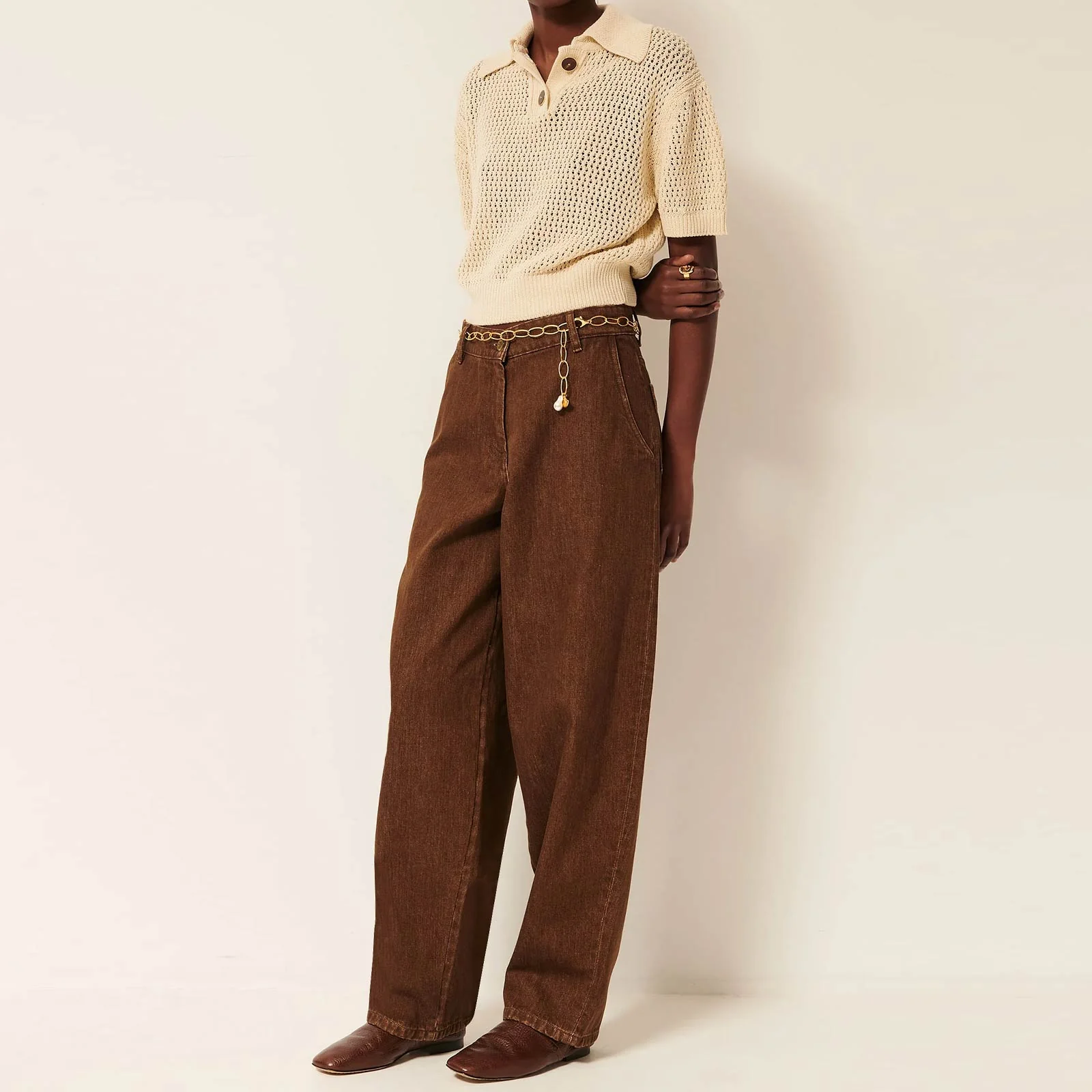 Horizonte SS Polo Jumper sand - Image 3