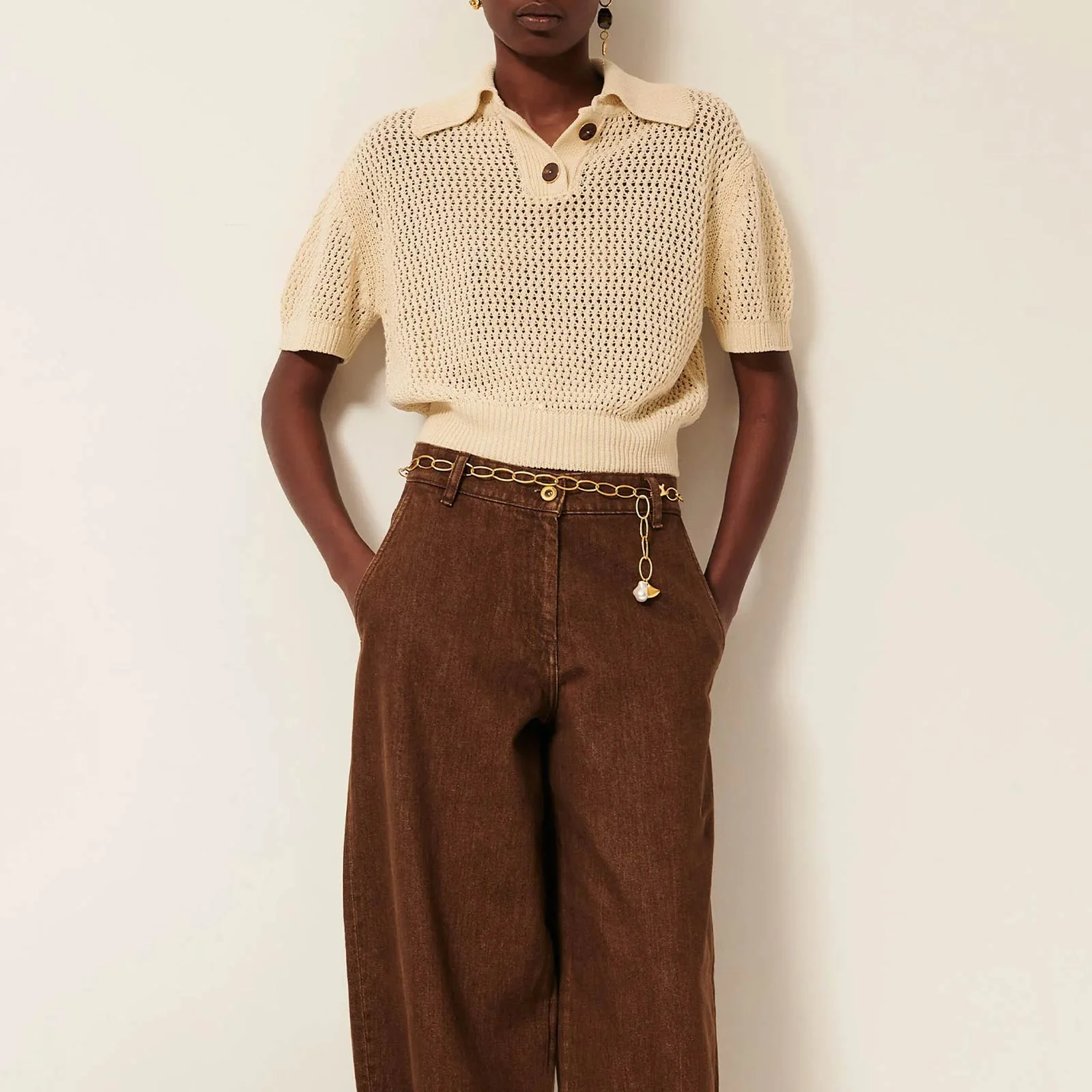Horizonte SS Polo Jumper sand - Image 4