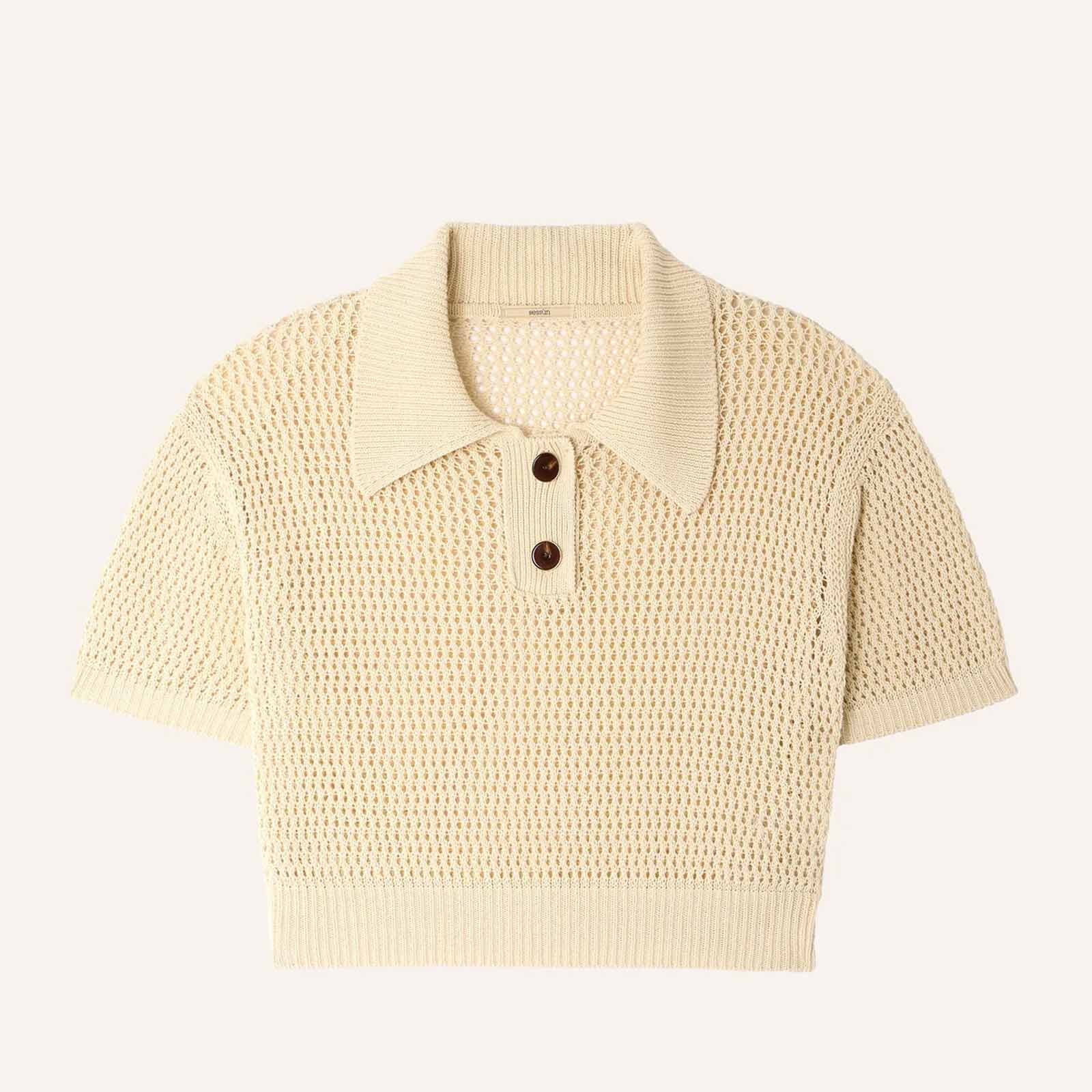 Horizonte SS Polo Jumper sand - Image 5