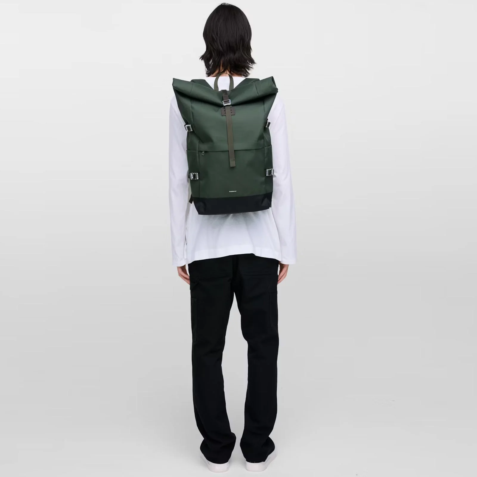Icon Rolltop Backpack L dawn green/dark brown leather - Image 3
