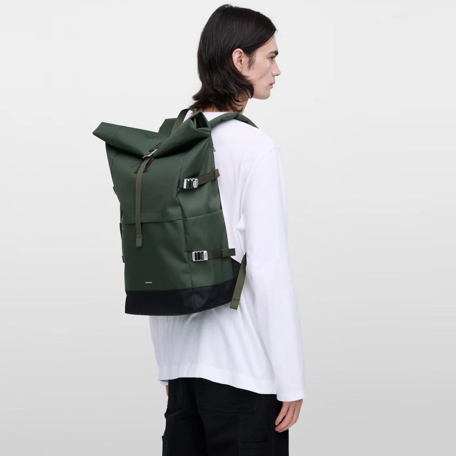 Icon Rolltop Backpack L dawn green/dark brown leather - Image 5