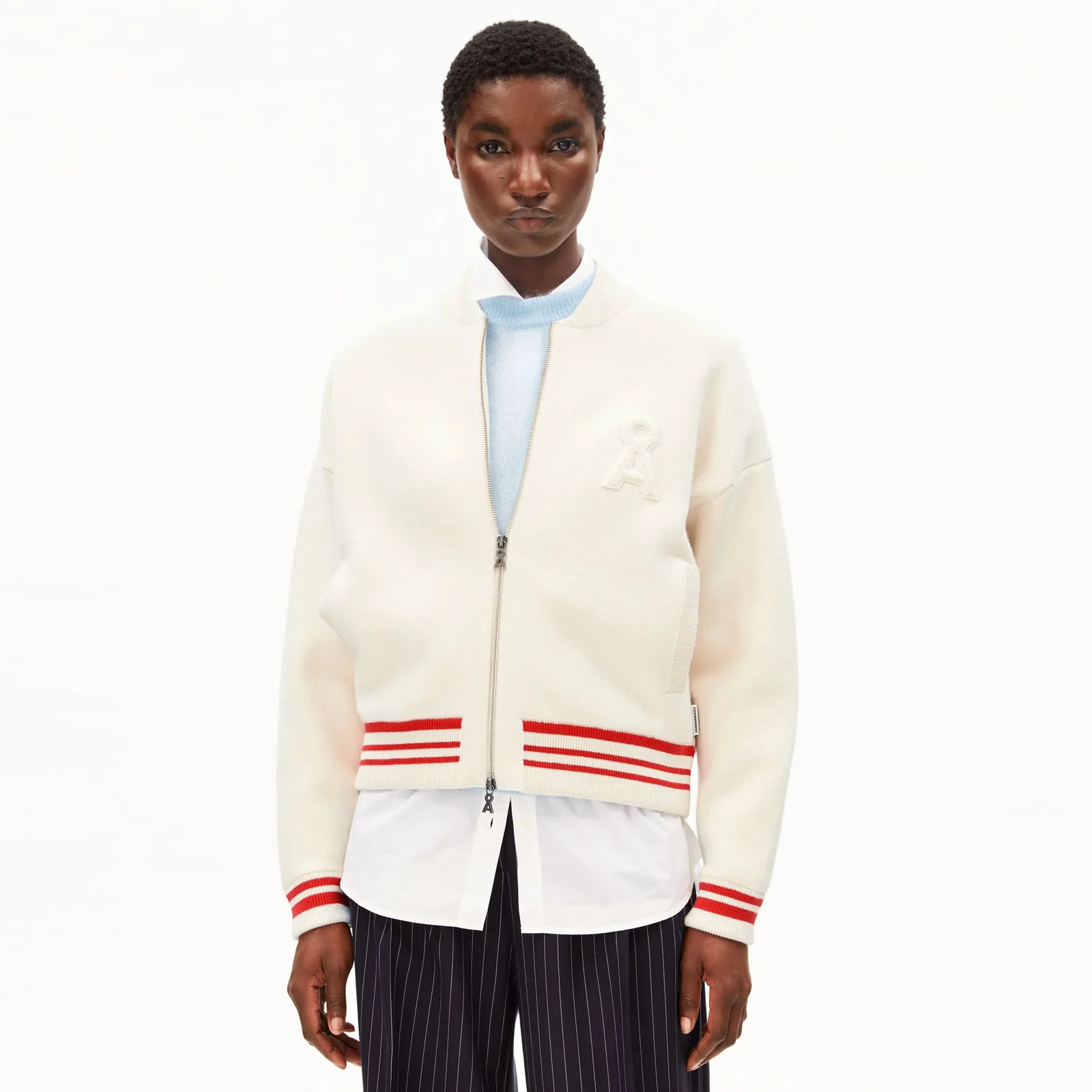Iconic Å Bomber Jacket oatmilk/mars red