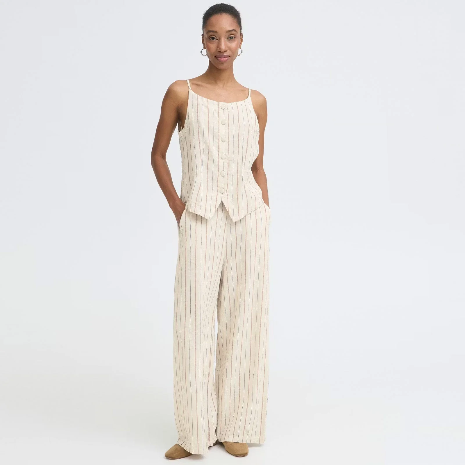 IHLinno WA2 Waistcoat brown stripe - Image 3