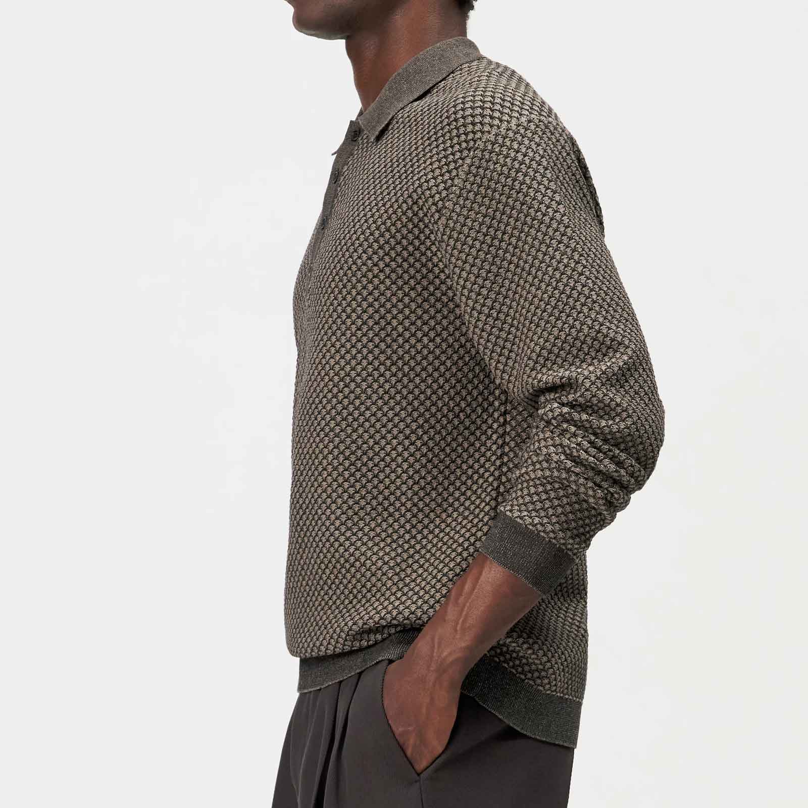 Jonnte L/S Polo 425183 chocolate brown - Image 3