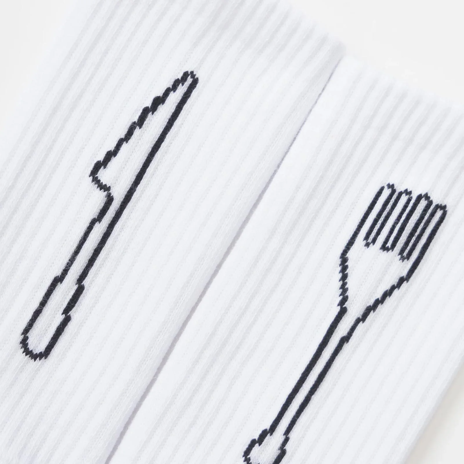 Knife & Fork Socks white