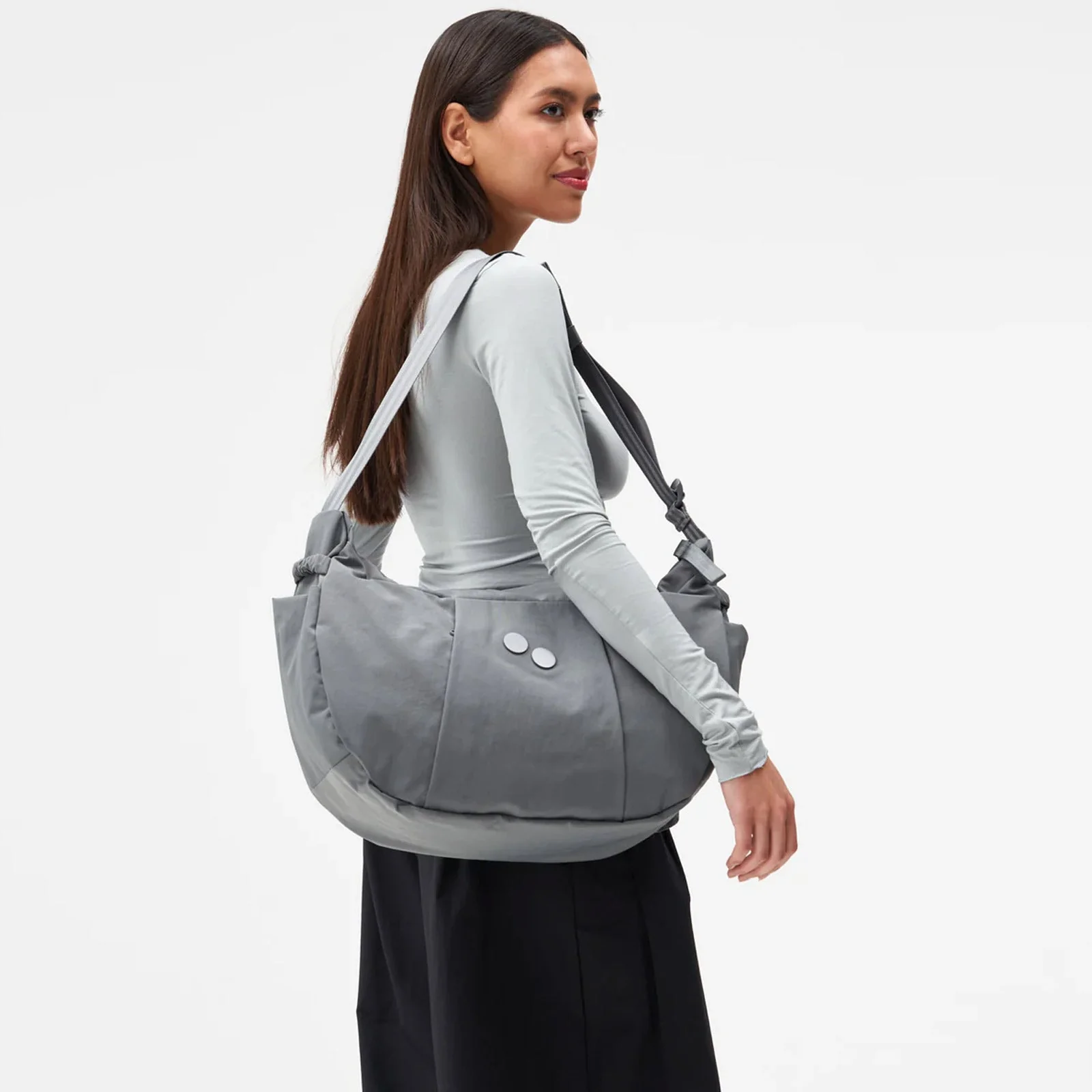 Krumm Large Crossbody Bag crinkle grey - Image 3