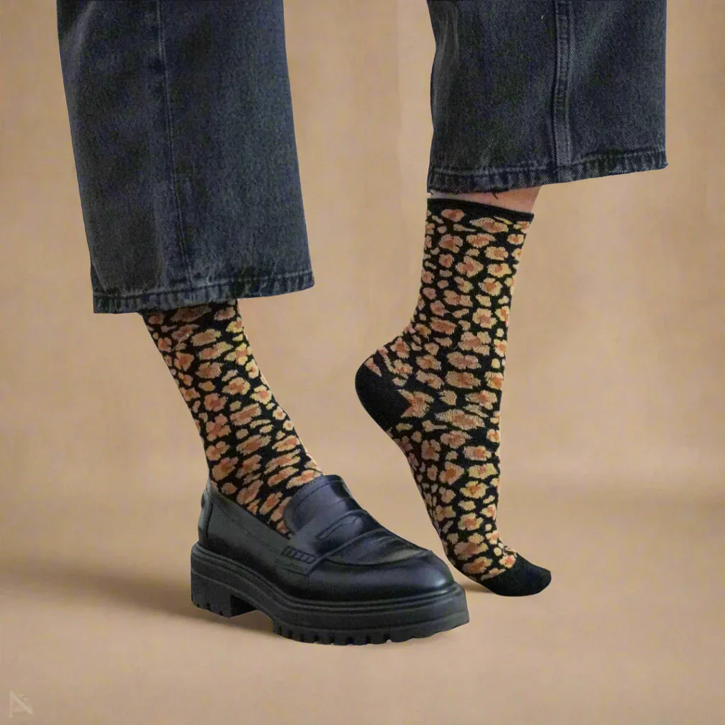 Leopard Lurex Socks amber - Image 3
