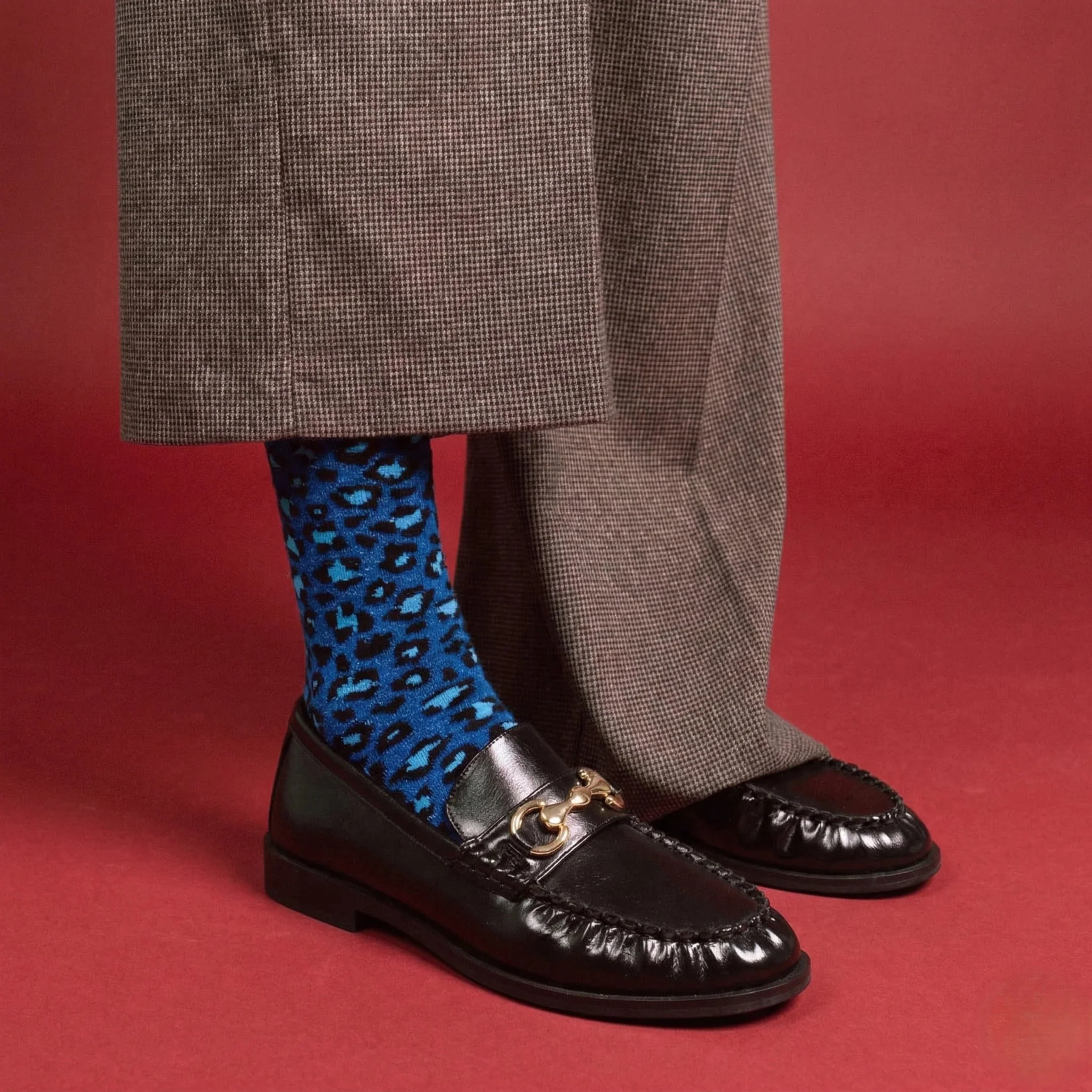 Leopard Lurex Socks night blue - Image 2