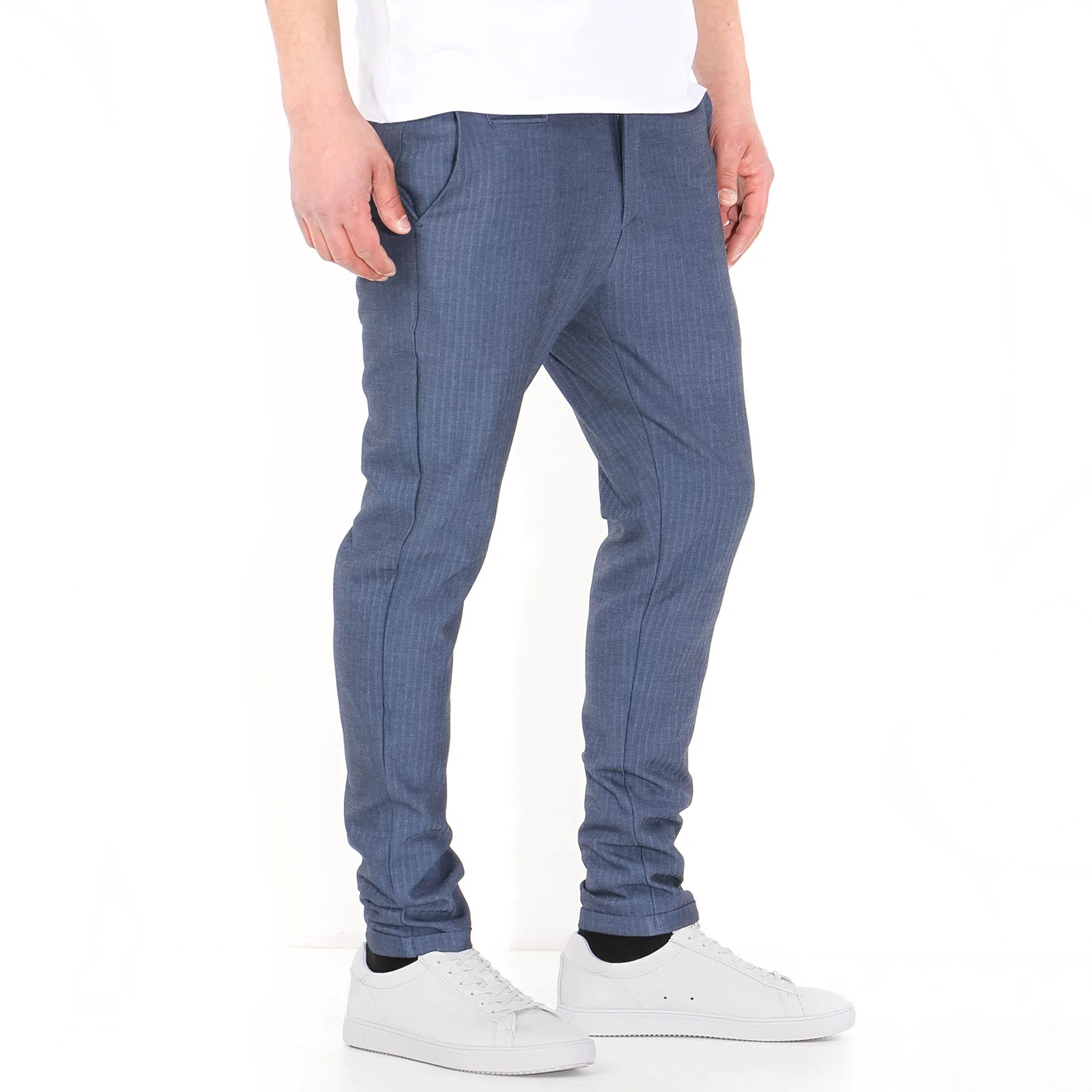 Como Herringbone Pants dark navy - Image 2