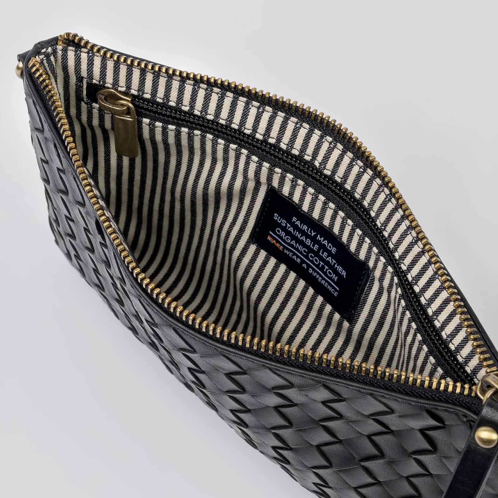 Lexi Woven Leather Bag black - Image 8