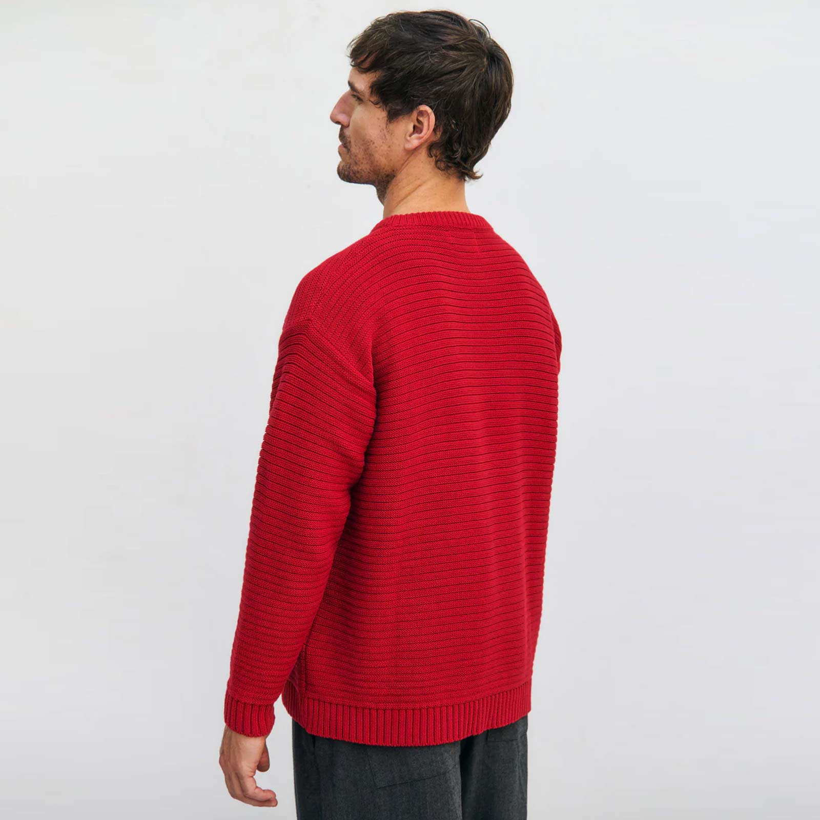 Loose Knit Jumper bright red - Image 2