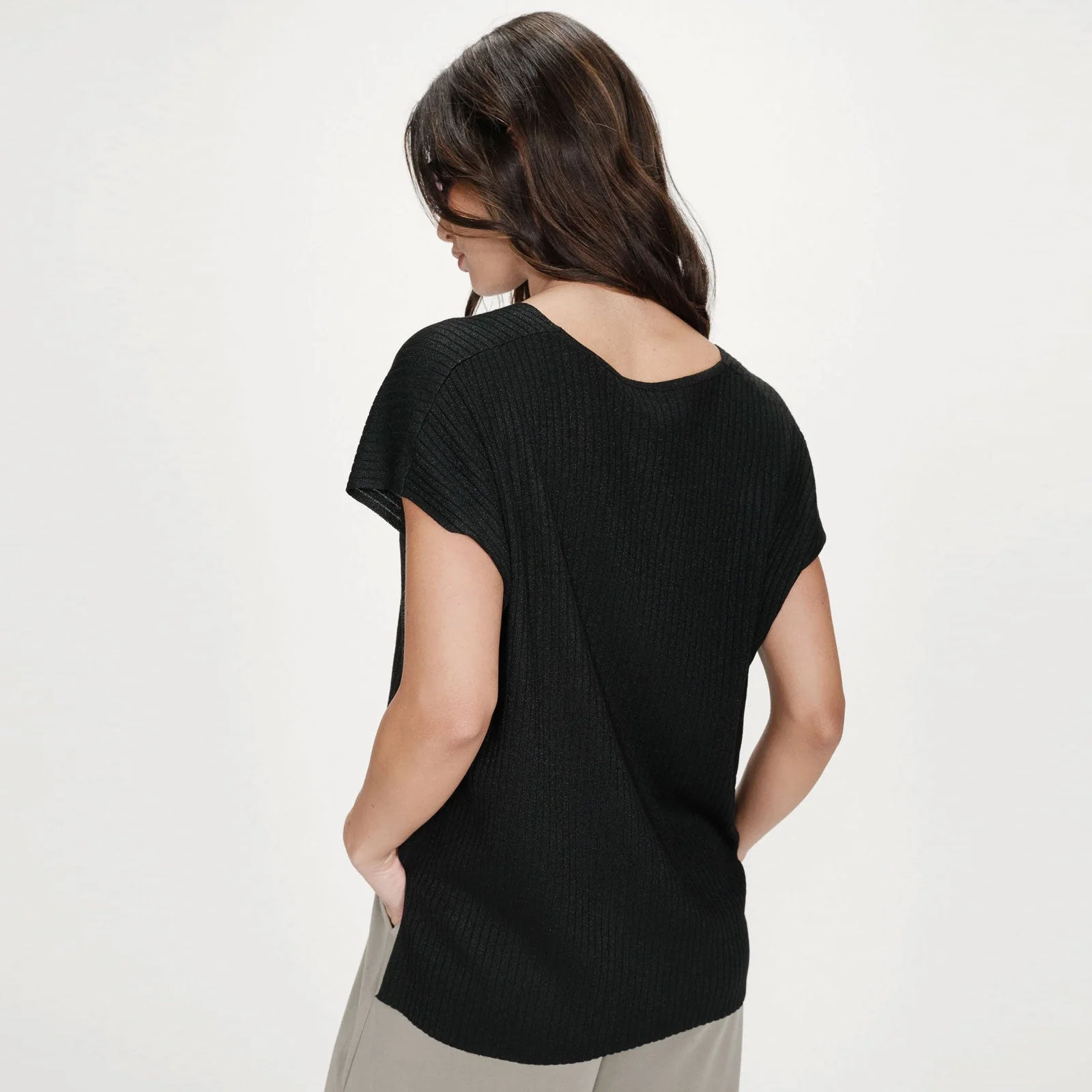 Loose Lurex Top Vaporo noir - Image 2