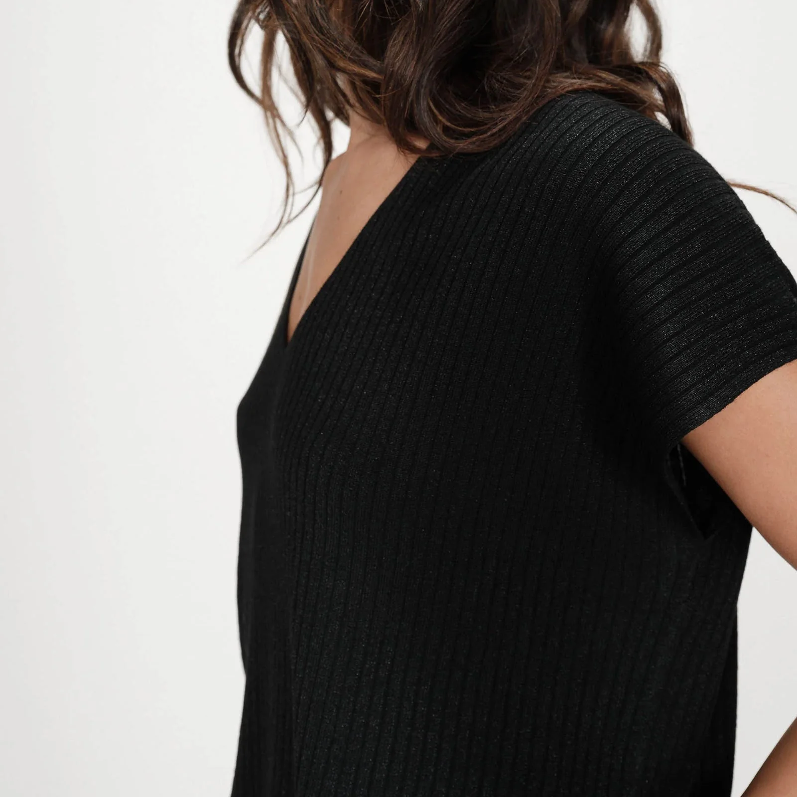 Loose Lurex Top Vaporo noir - Image 3