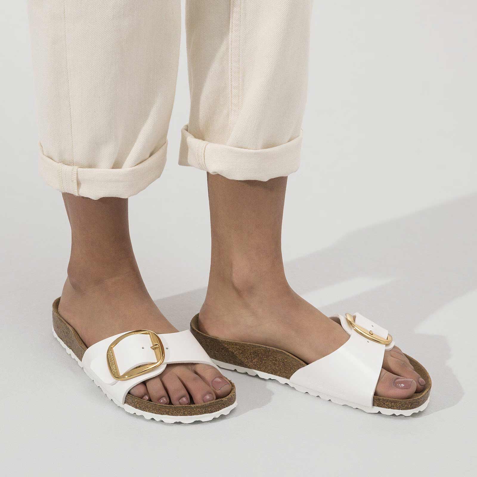 Madrid Big Buckle Narrow Fit Patent white - Image 3