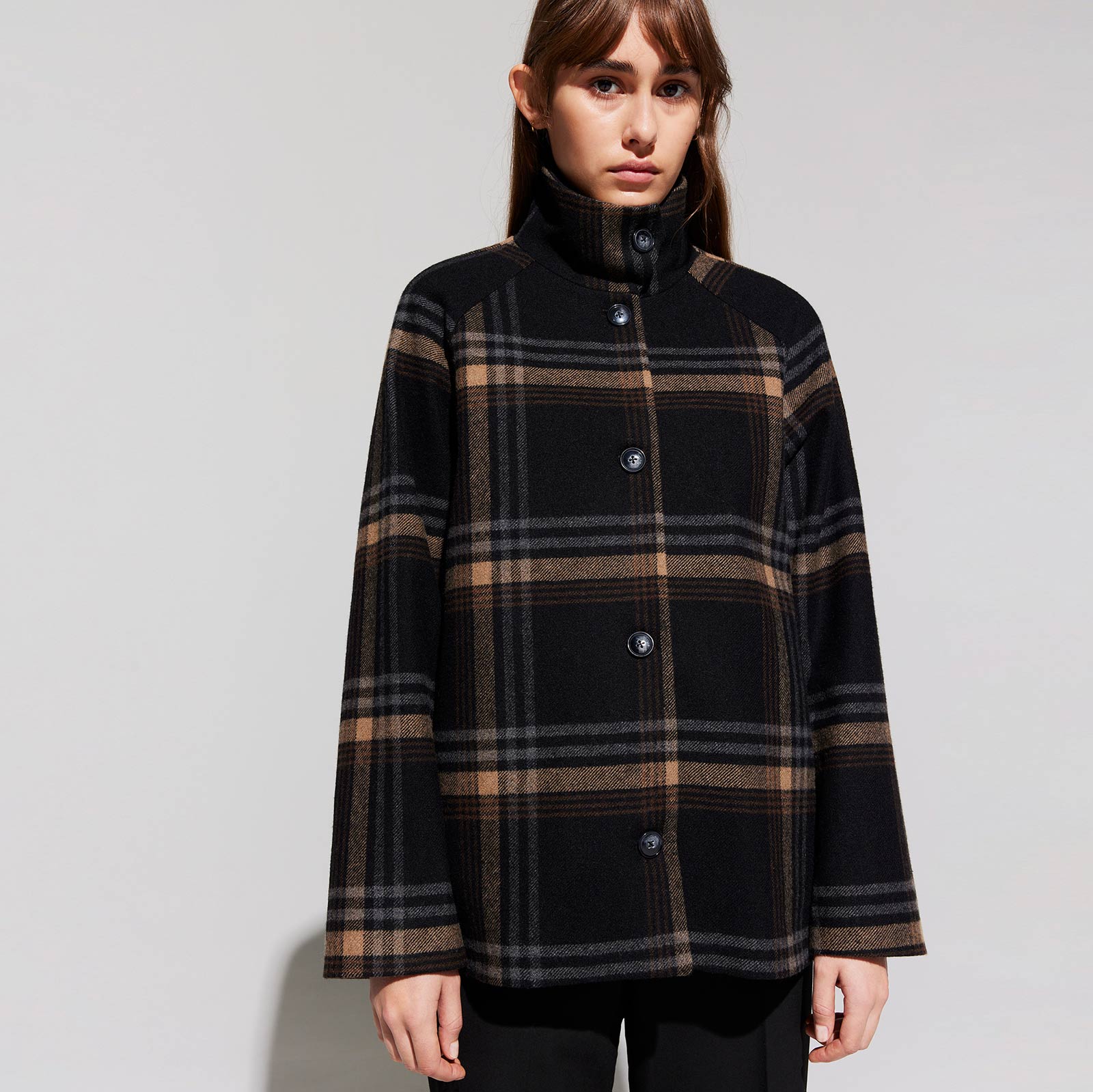 Melvina Wool Jacket 310 brown check - Image 3