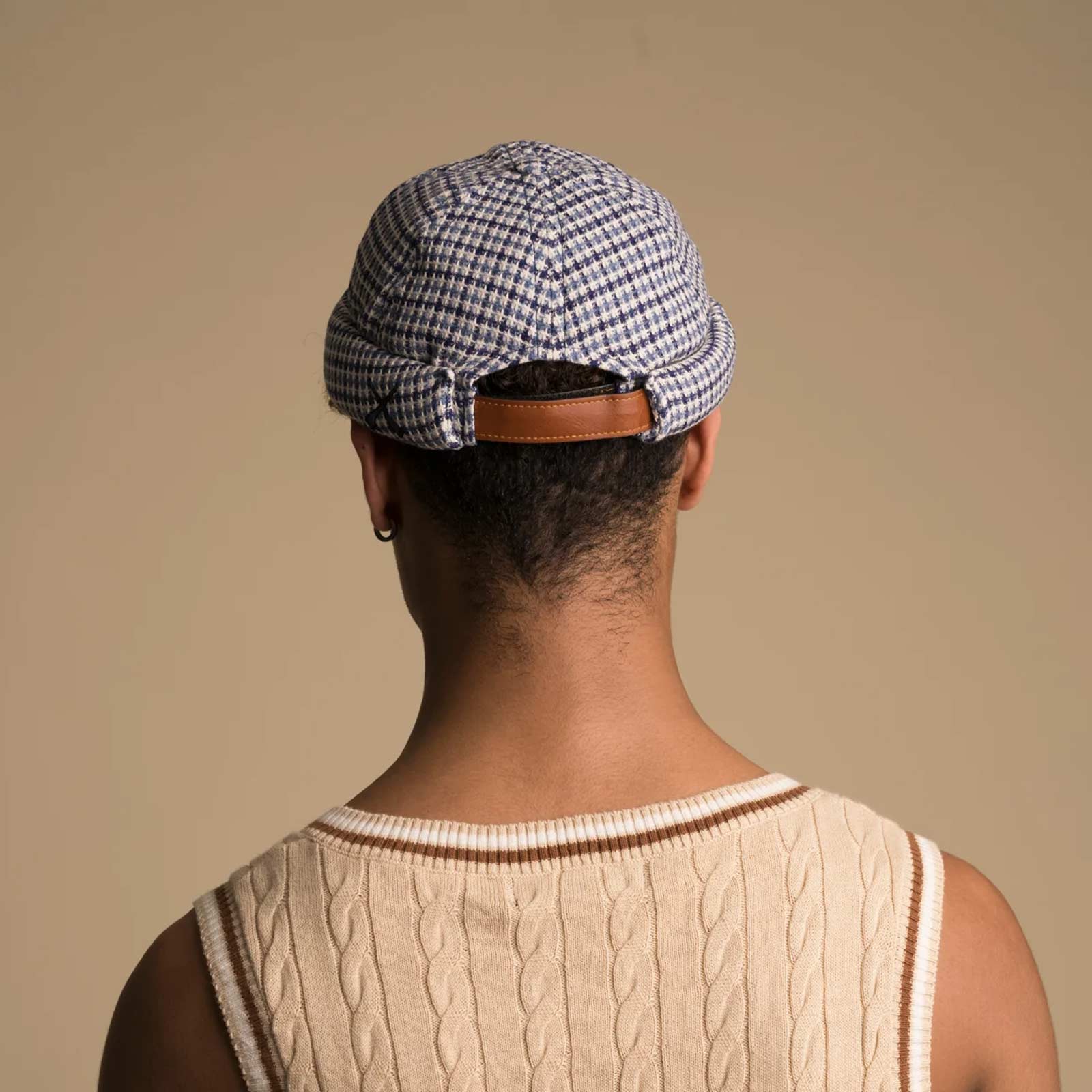 Miki Linen Hat check blue - Image 2
