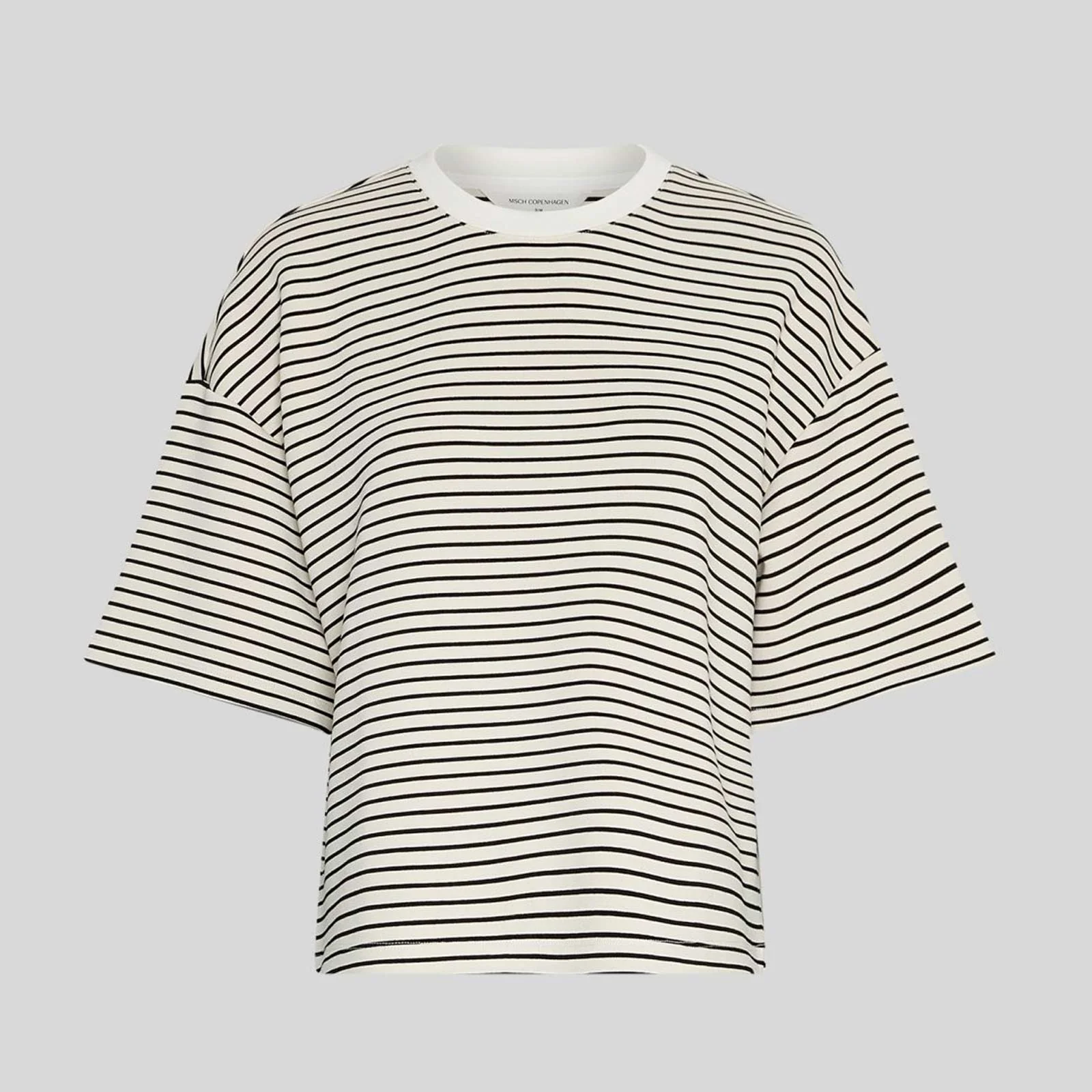 MSCHNilda Ima Q S/S Sweatshirt stp oatmeal/black - Image 2