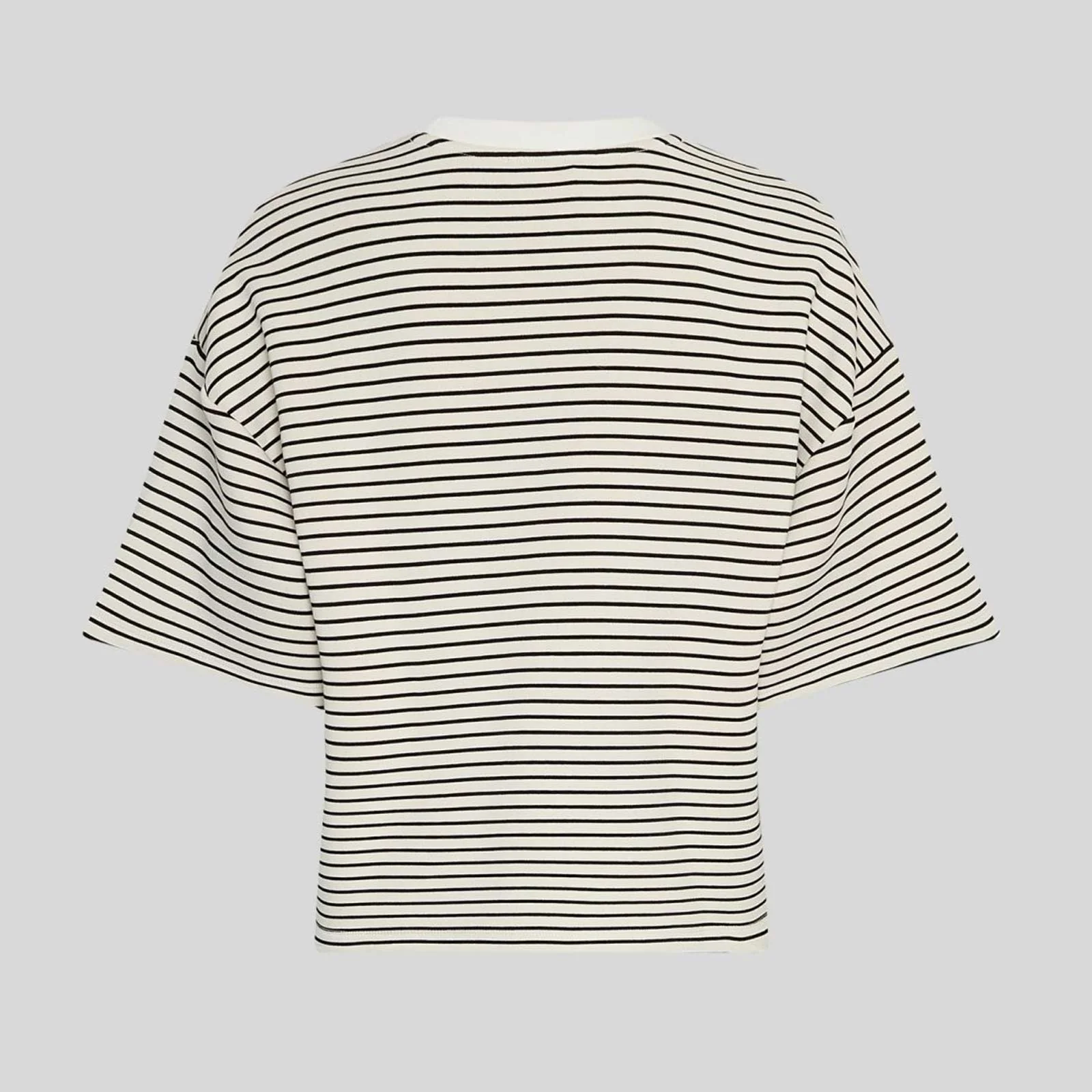 MSCHNilda Ima Q S/S Sweatshirt stp oatmeal/black - Image 3