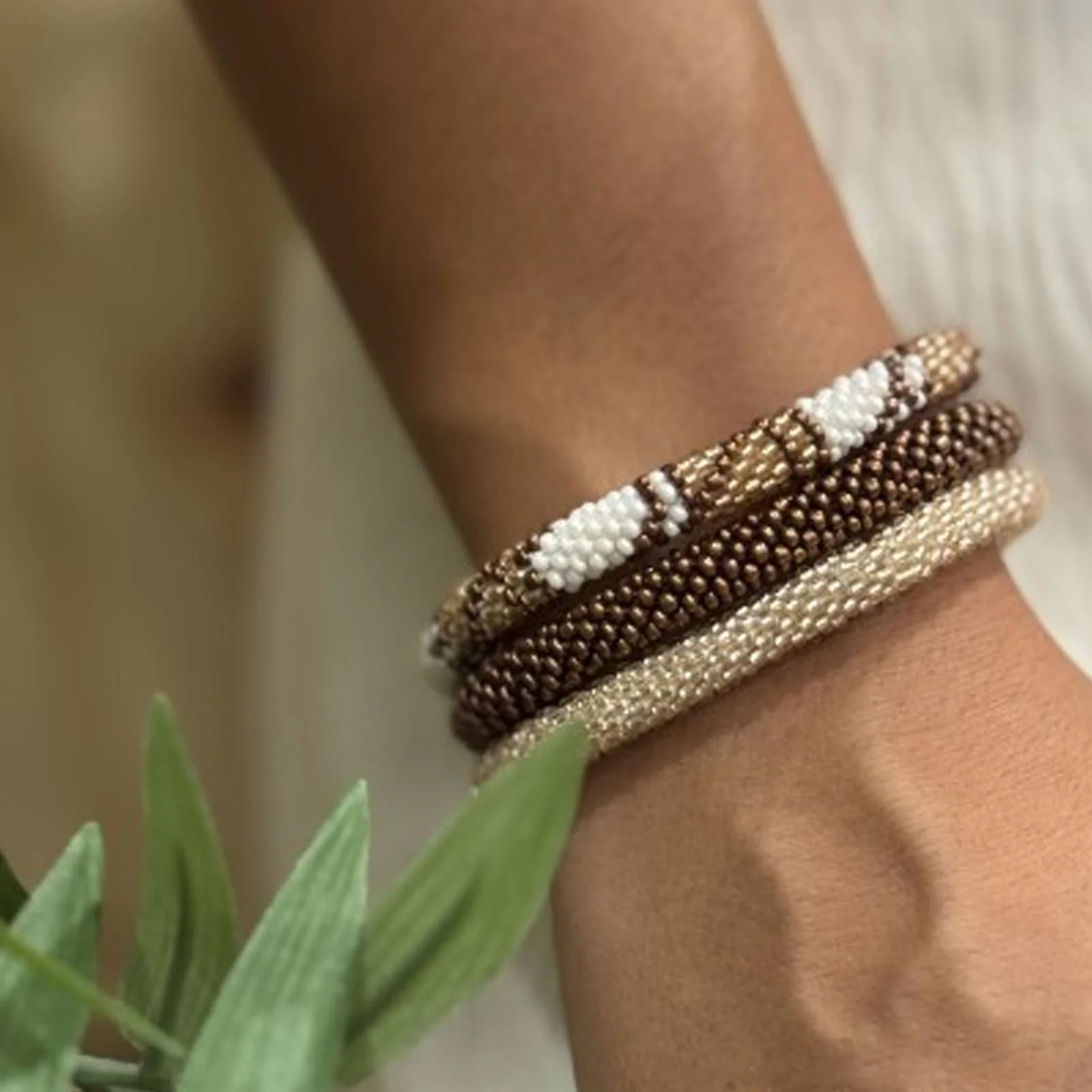 Nepalese Bracelet champagne pattern B31 - Image 3