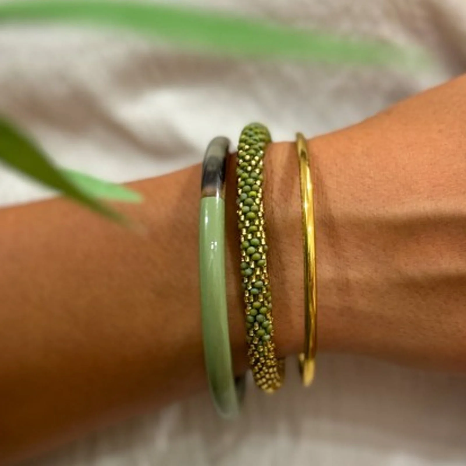 Nepalese Bracelet olive/gold fade B07 - Image 2