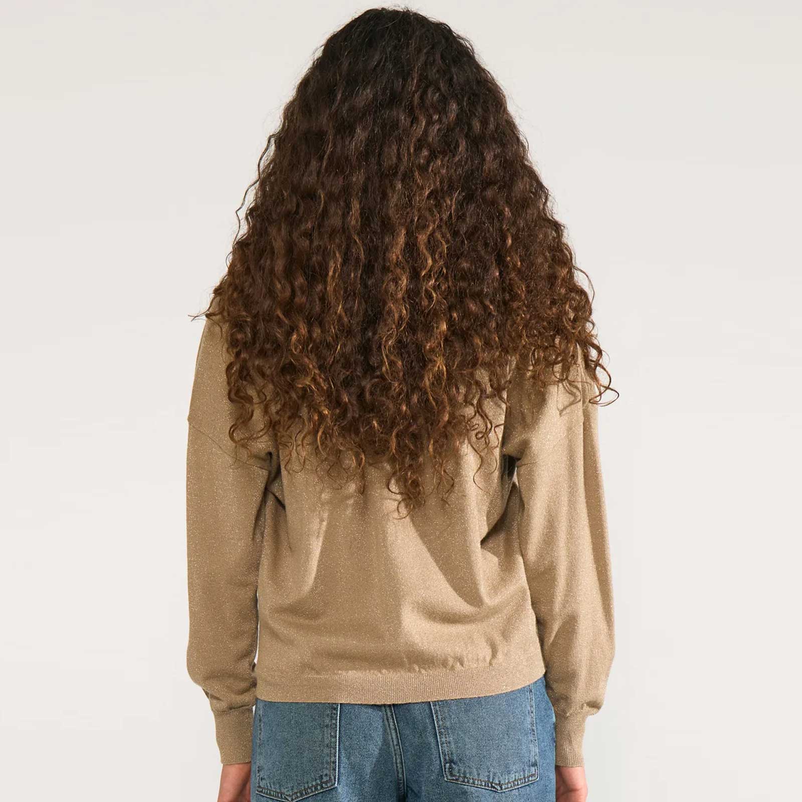 Nudayletta Lurex V-Neck Pullover silver mink - Image 2