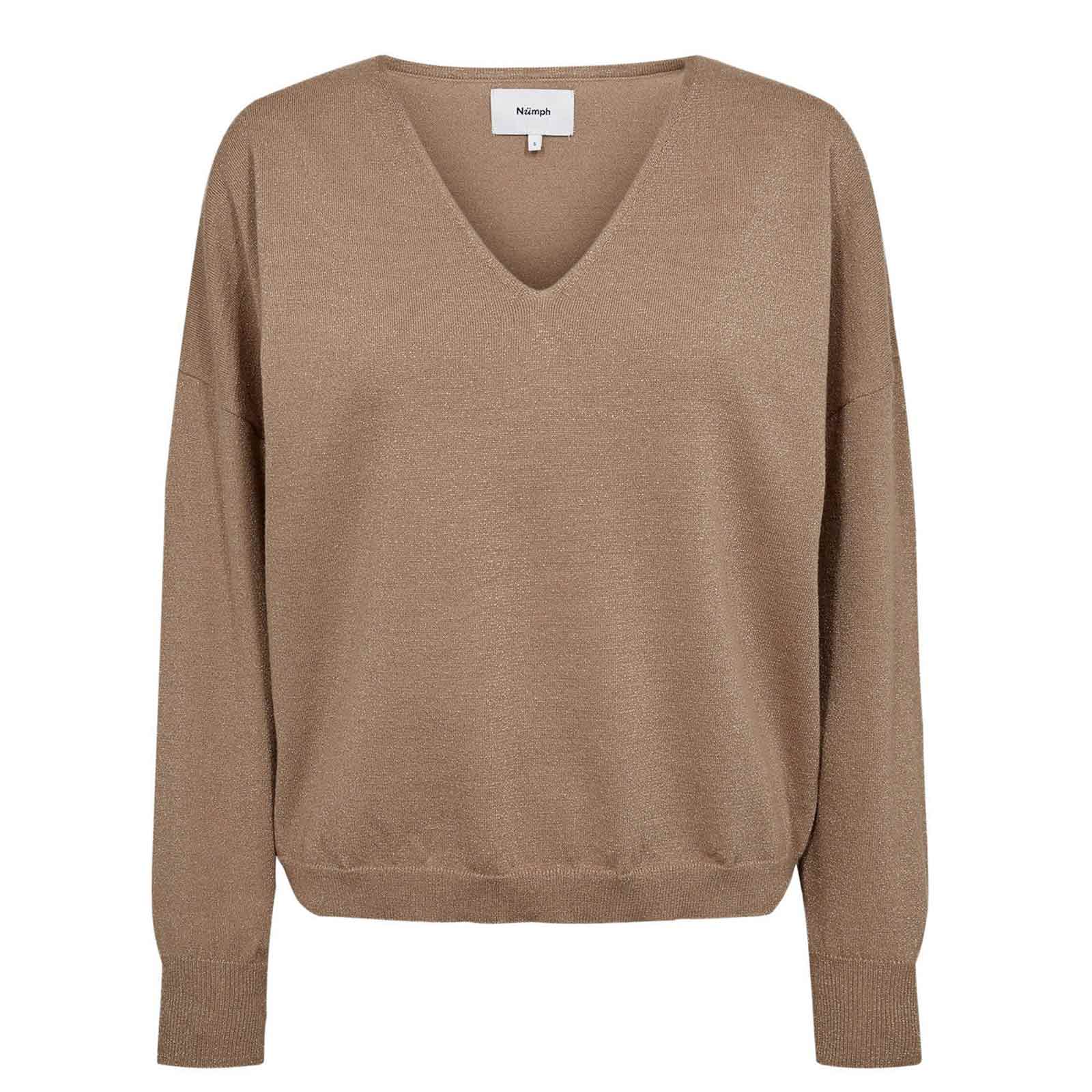 Nudayletta Lurex V-Neck Pullover silver mink - Image 4